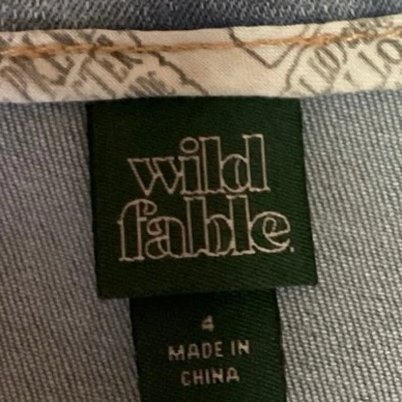 Wild Fable Blue Light Wash High Waist Mini Side Slit Denim Jean Skirt Size 4 - Image 4