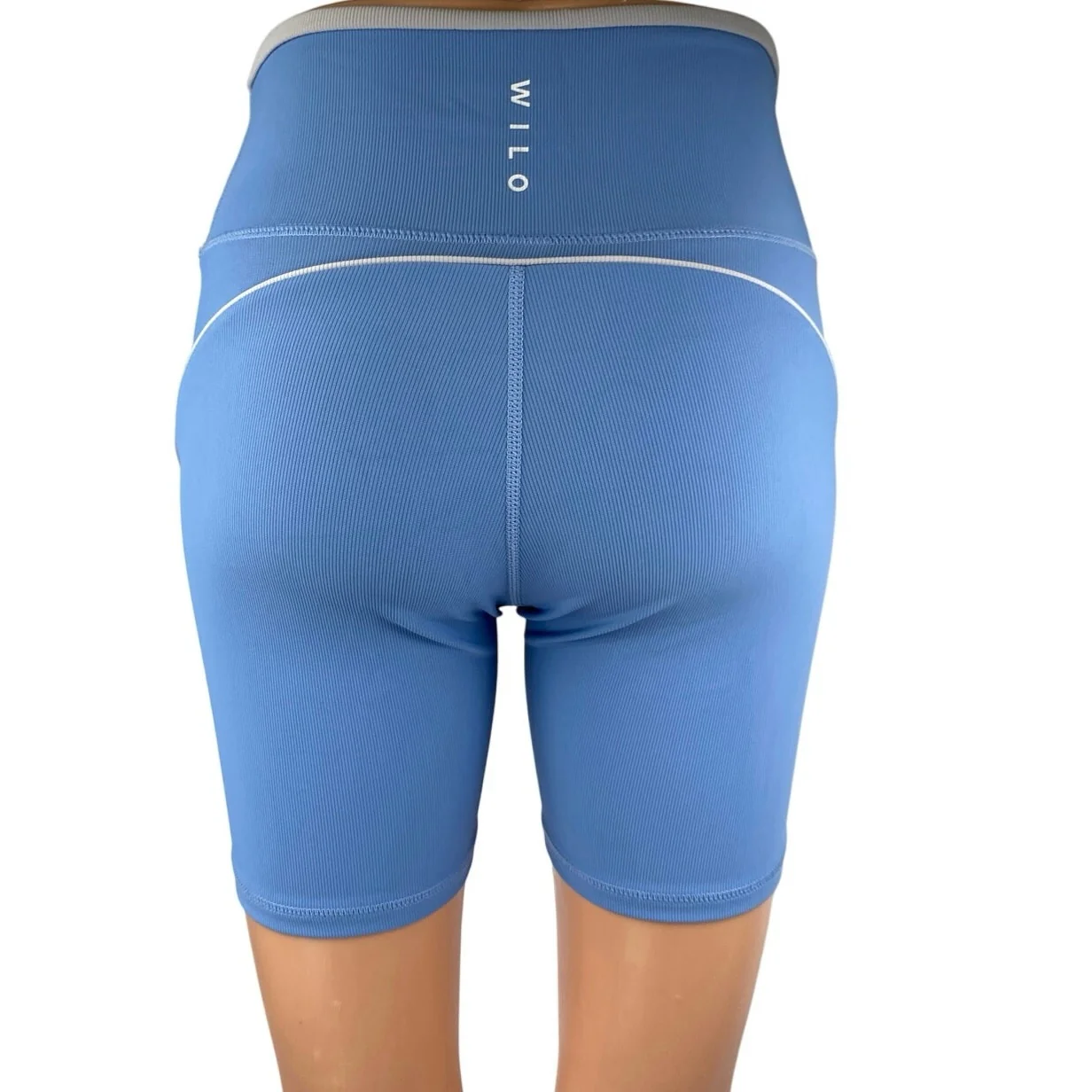 Wilo The Label Women's Blue Mid Rise Athletic Workout Running Biker Shorts Sz S - Image 3