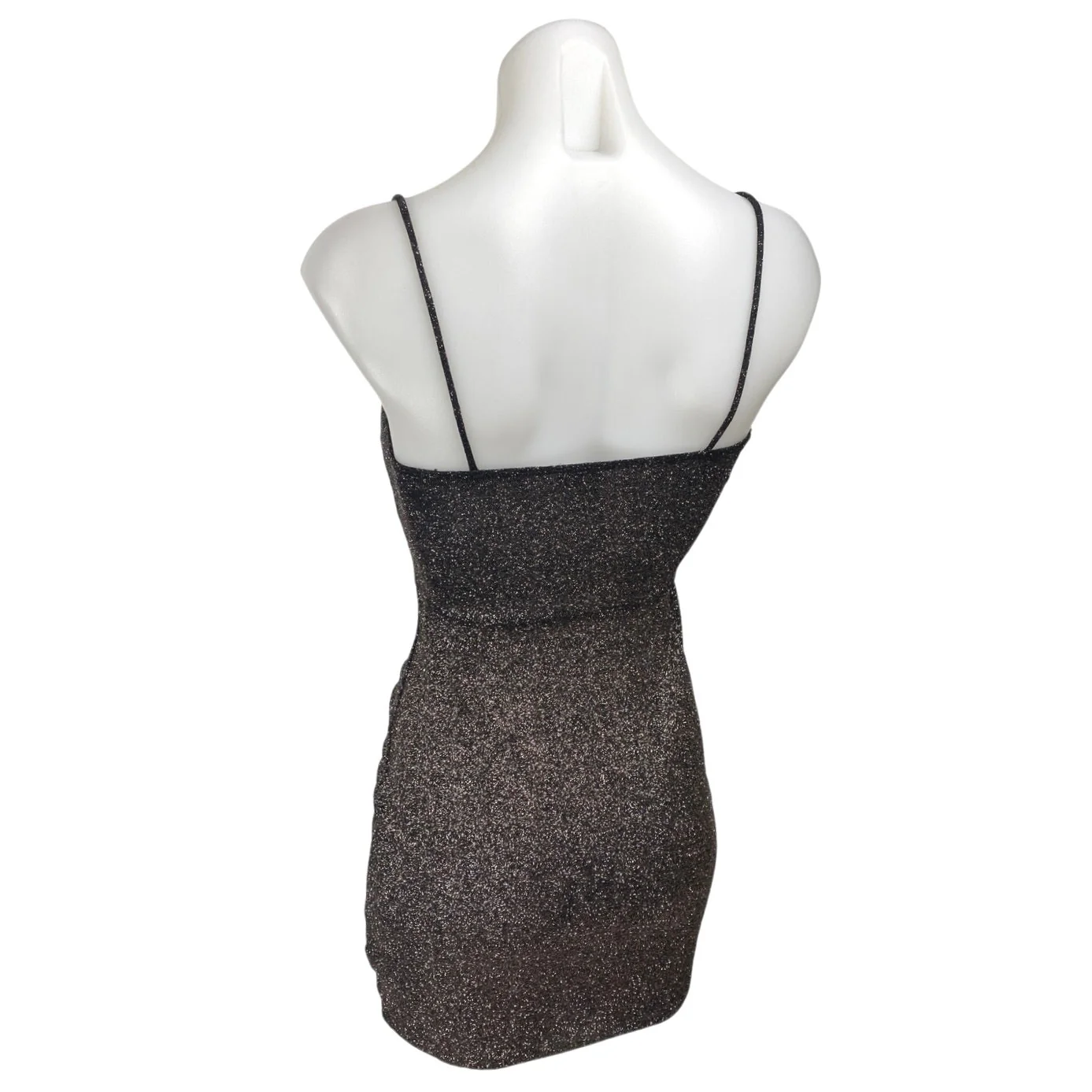 Windsor After Hours Glitter Black Sleeveless Cami Camisole Tank Bodycon Dress S - Image 3