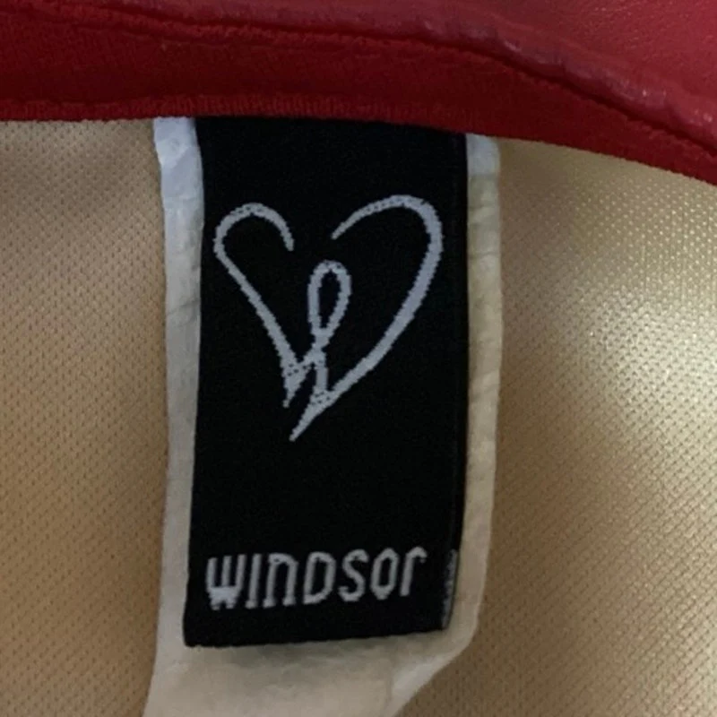 Windsor Red Faux Leather Ruched Pencil Straight Mini Asymmetrical Wrap Skirt L - Image 4