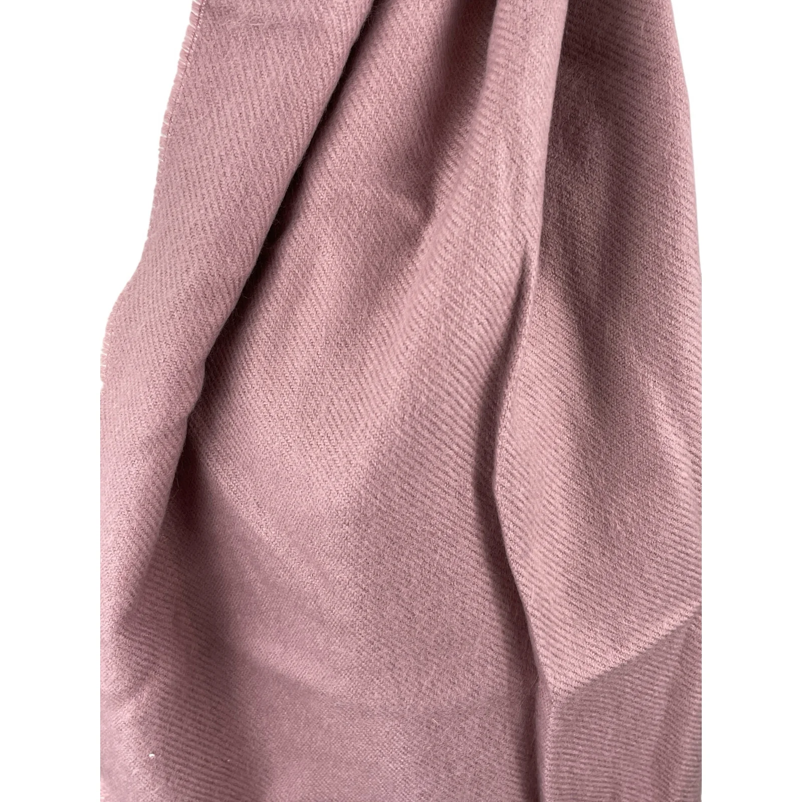 Women's 100% Cashmere Pink Fringe Hem Winter Snow Shawl Wrap Neck Scarf OS - Image 3