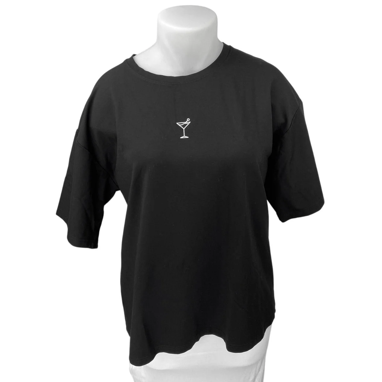 Women's Black Graphic Welcome To The Party Cocktail T Shirt Tee Top Size 2XL