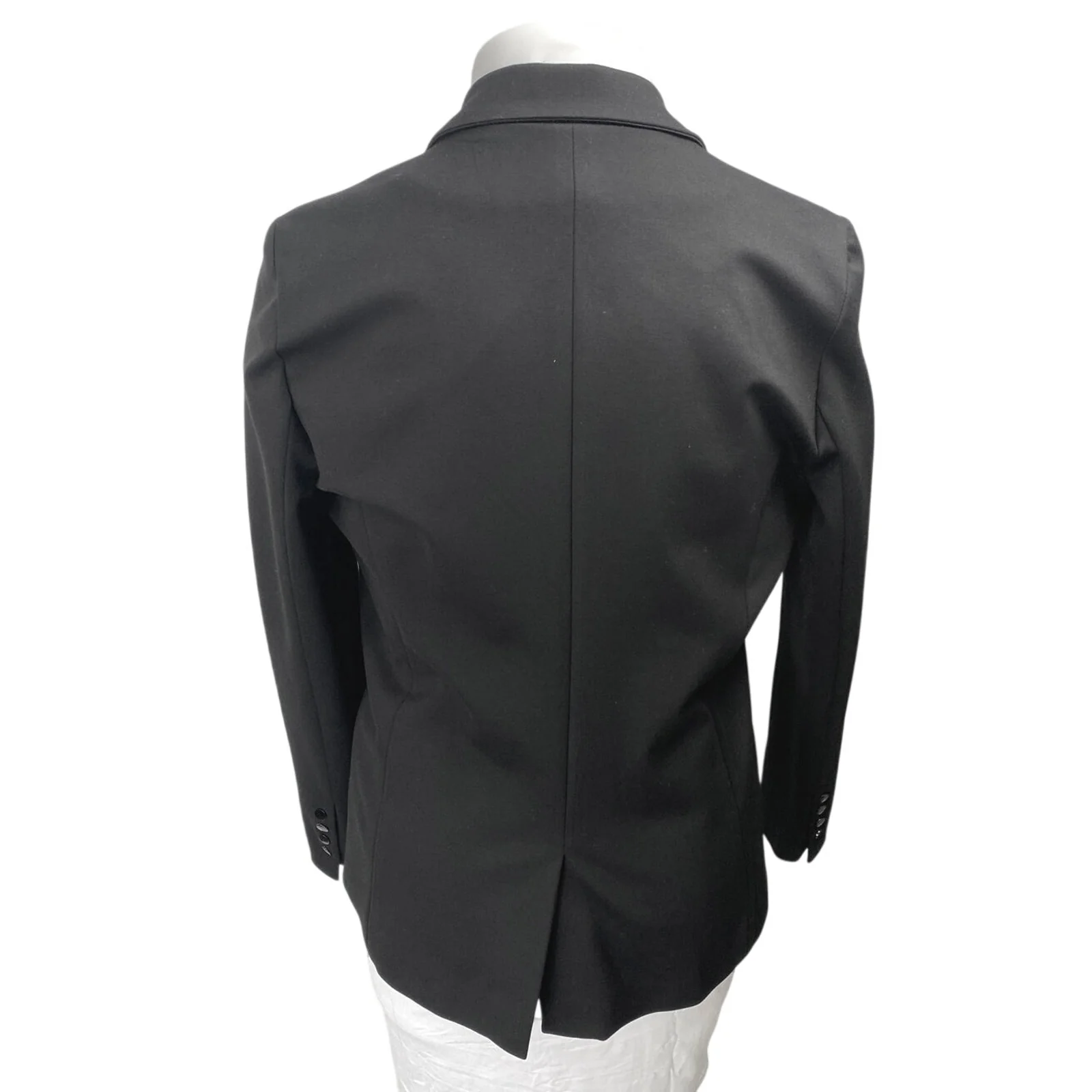 Women's Black Long Sleeve Single Breasted Notch Collar Blazer Coat Jacket Size M - Image 2
