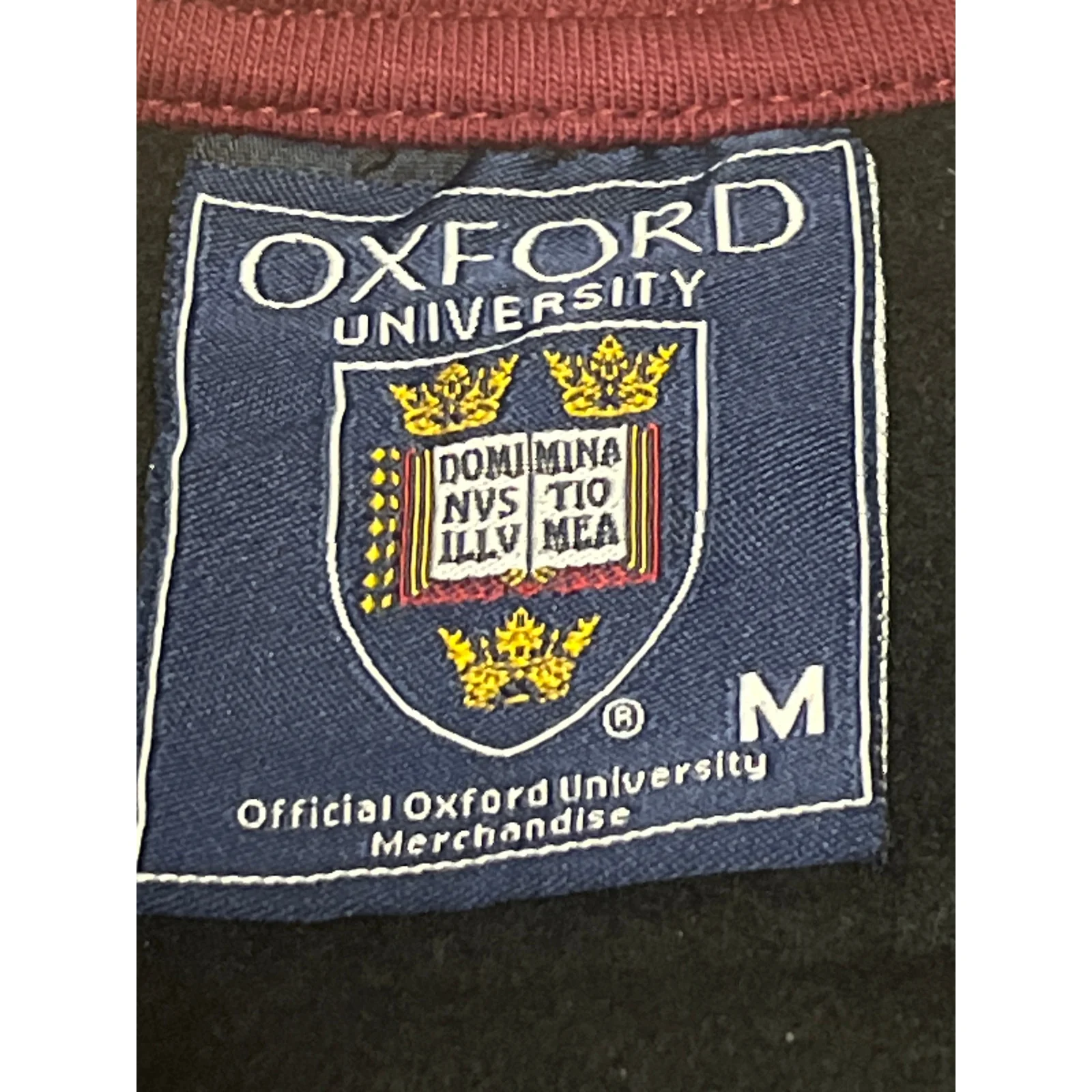 Women's Black Red Oxford University Embroidered Long Sleeve Sweatshirt Top Sz M - Image 4