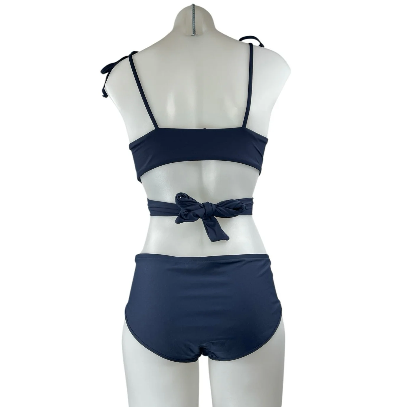 Women's Black Sleeveless Tie Strap Two Piece Twist Wrap Beach Bikini Swimwear S - Image 2