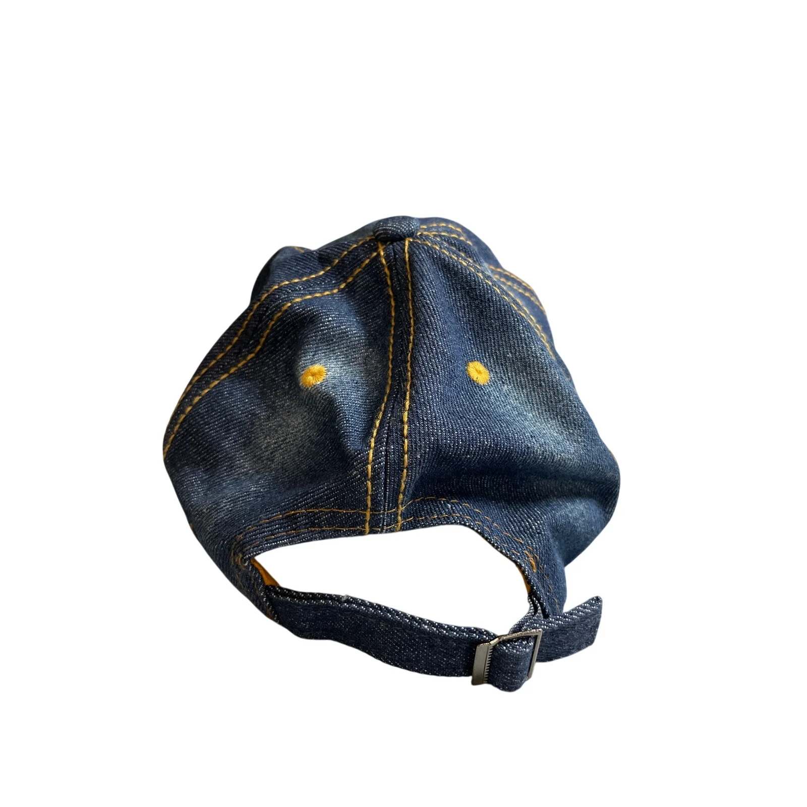 Women's Blue Rhinestone Bling Chambray Y2k Denim Jean Strapback Hat Cap OS - Image 3