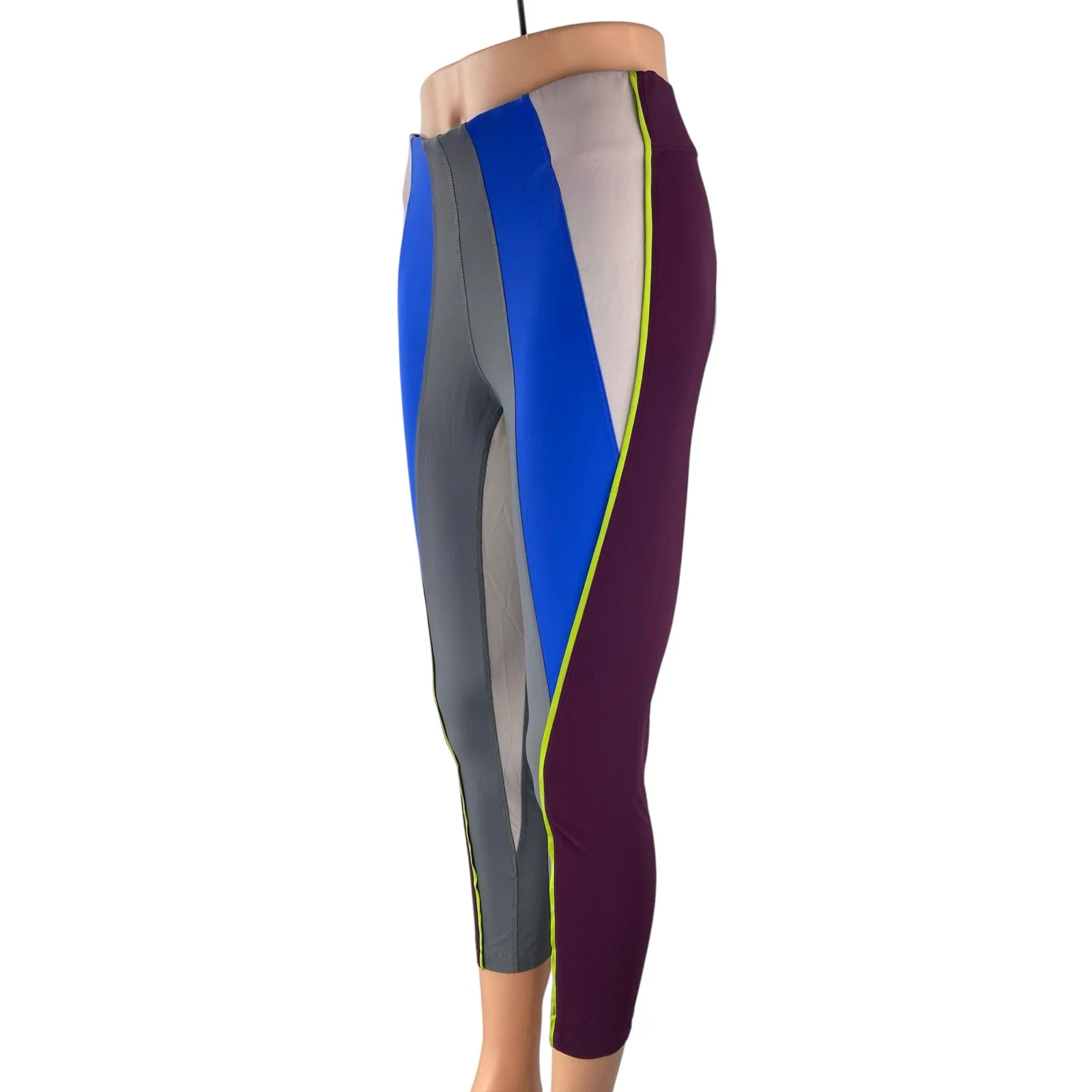 Women's Color Block Mid Rise Skinny Yoga Athletic Activewear Leggings Pants Sz S - Image 3