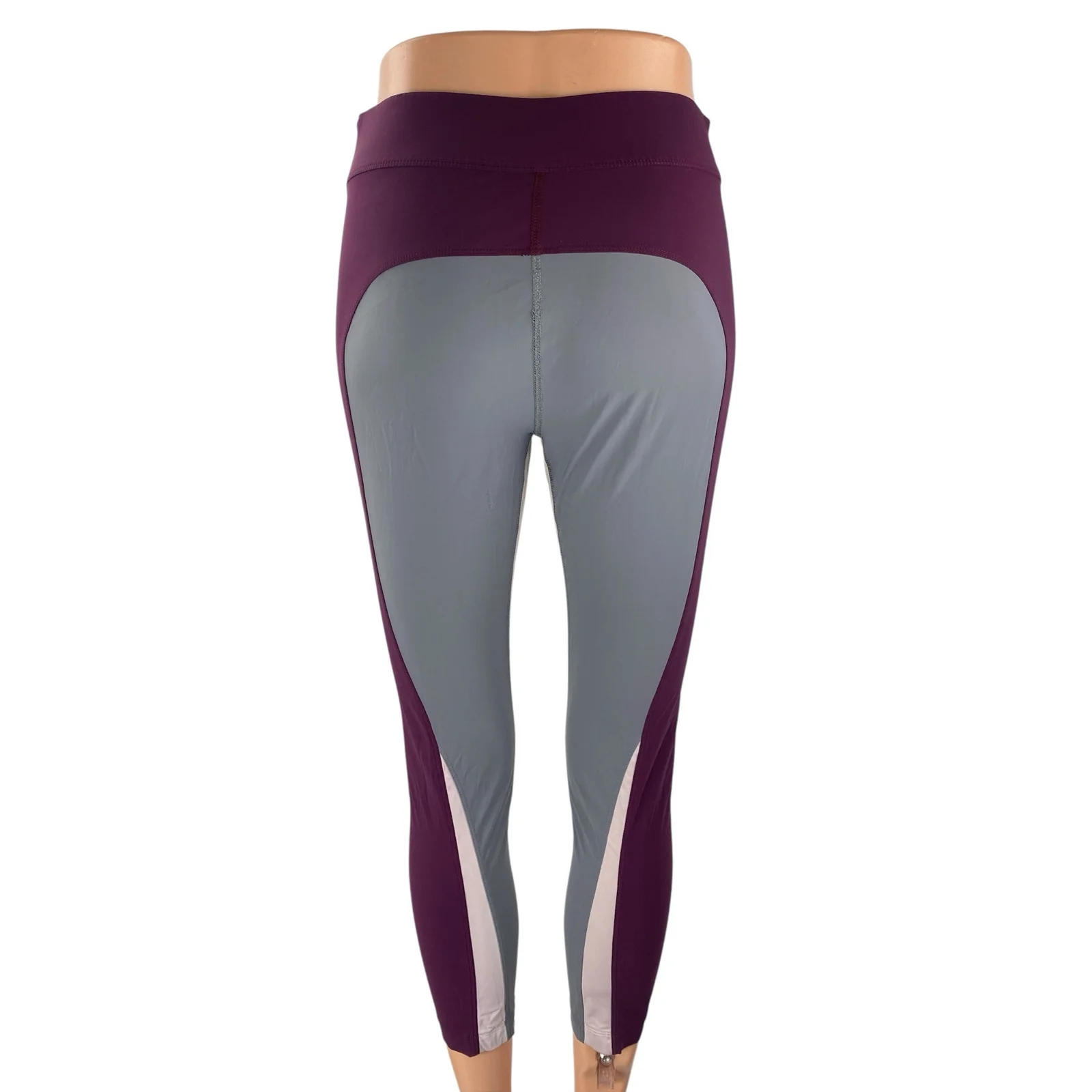 Women's Color Block Mid Rise Skinny Yoga Athletic Activewear Leggings Pants Sz S - Image 4