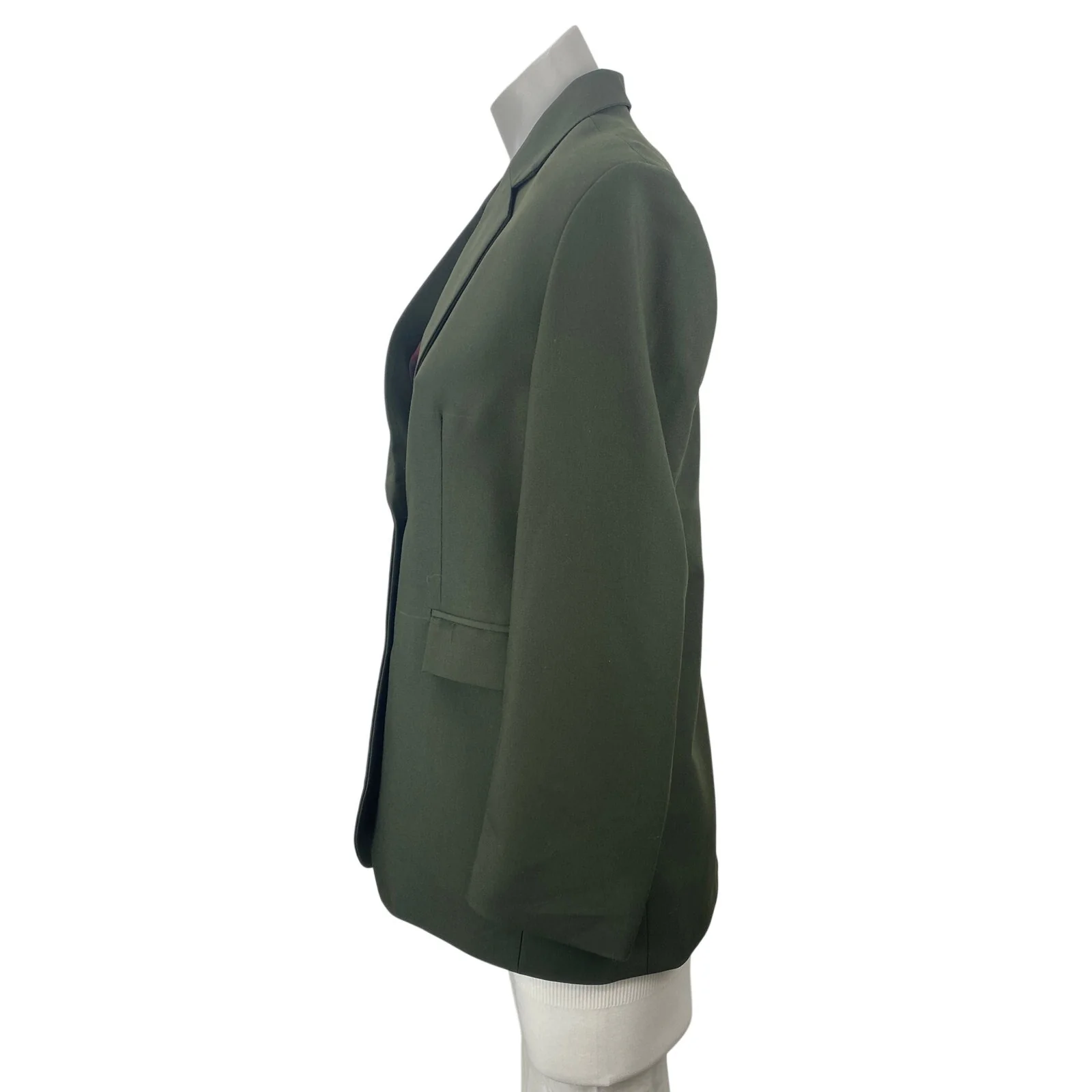 Women's Green Floral Jacquard Lined Notch Lapel Blazer Coat Suit Jacket Size S - Image 3