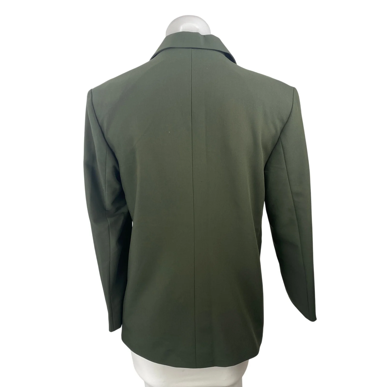 Women's Green Floral Jacquard Lined Notch Lapel Blazer Coat Suit Jacket Size S - Image 4