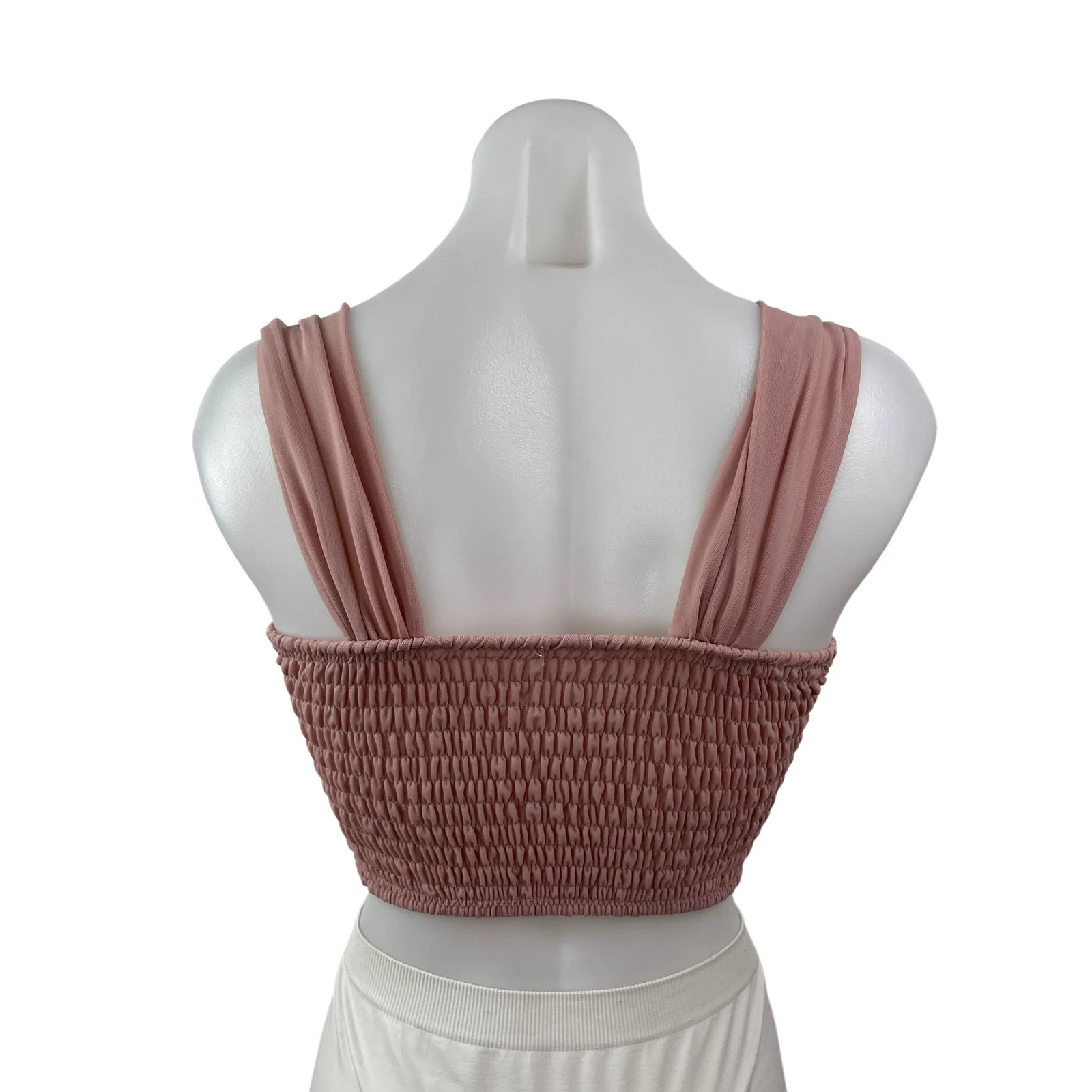 Womens Pink Floral Lace Ruffle Sleeveless Crop Cami Camisole Corset Tank Top S/M - Image 4