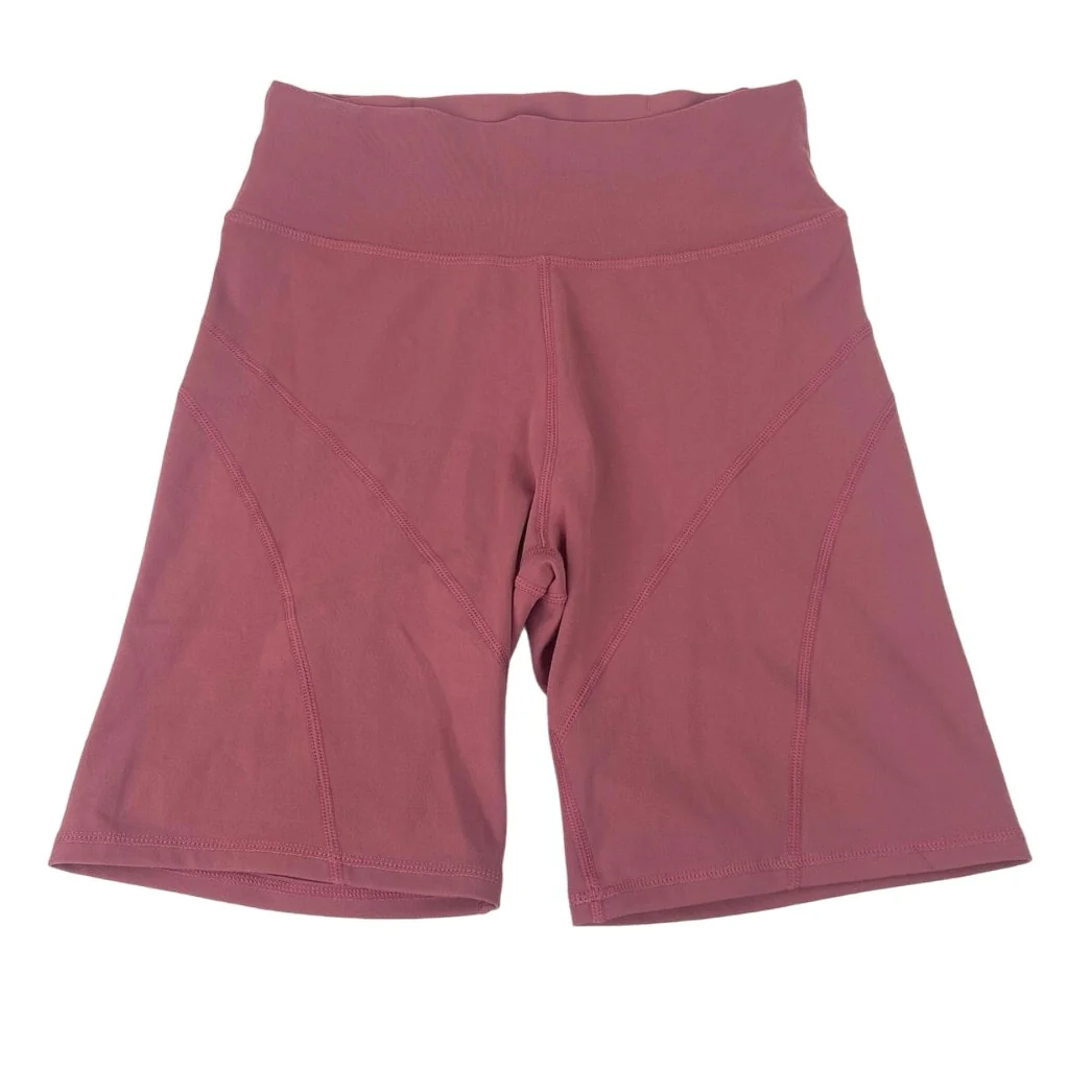 Womens Pink High Waist Super Stretch Activewear Fitness Training Biker Shorts S