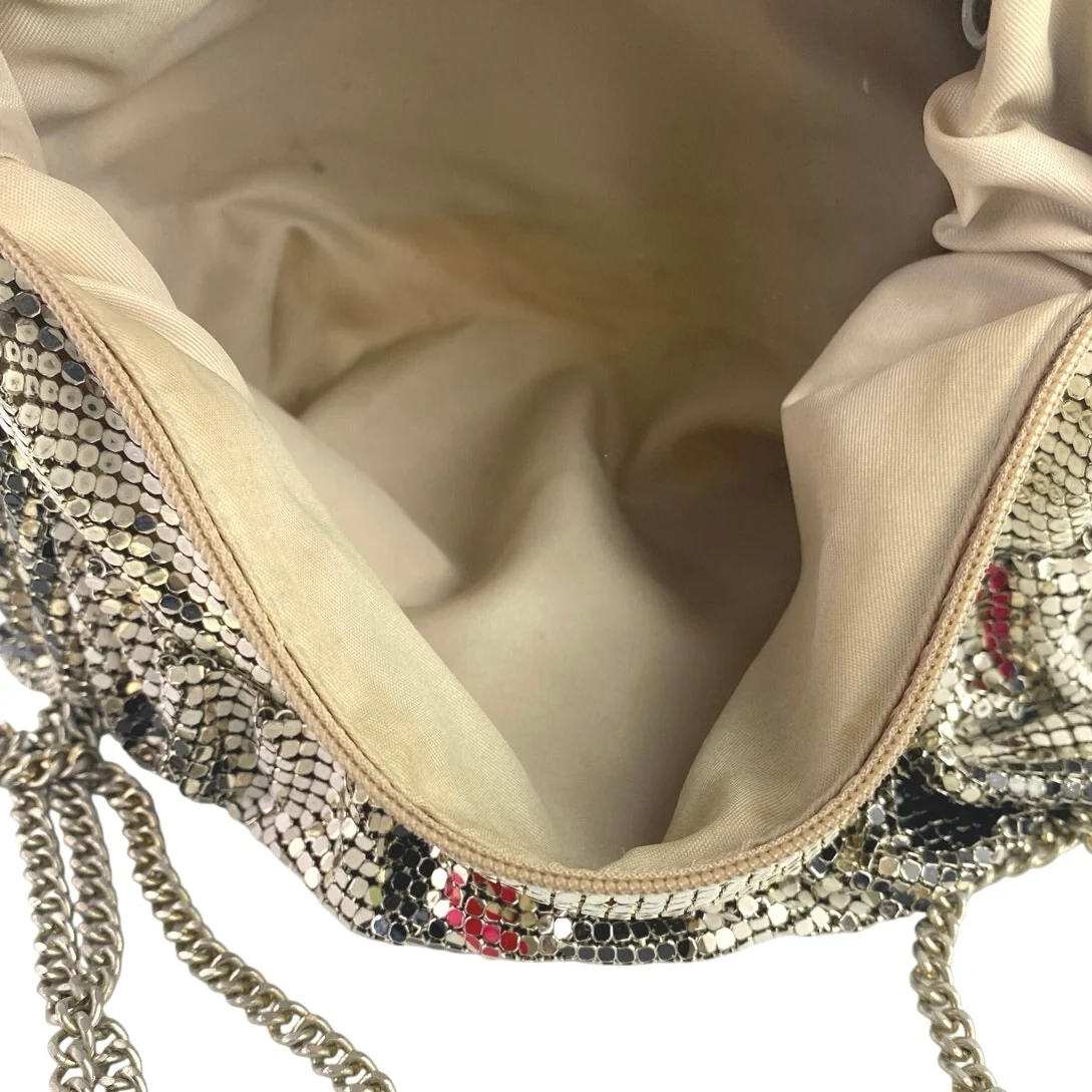 Women's Silver Metallic Mesh Chain Shoulder Evening Prom Purse Handbag OS - Image 3