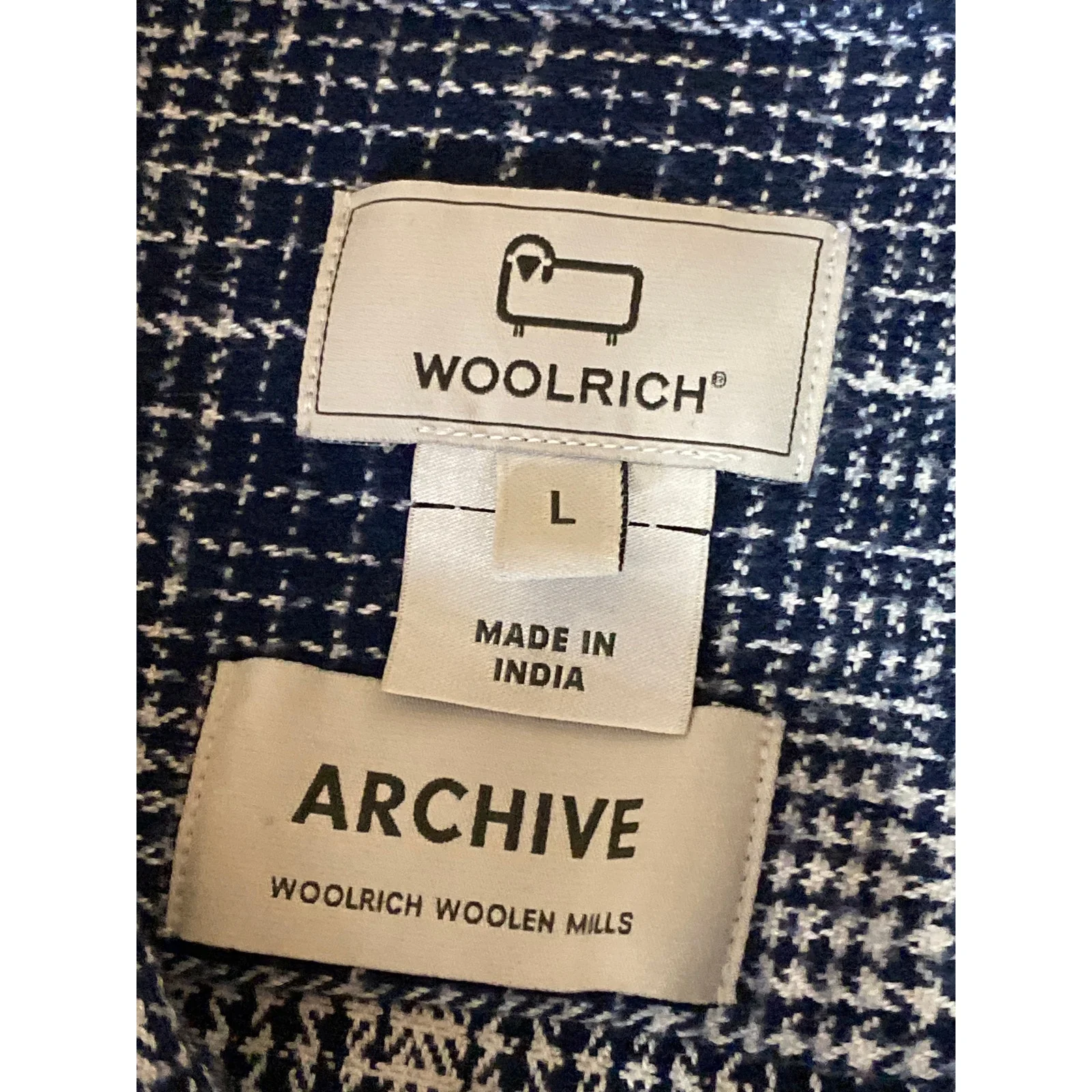 Woolrich Men's Plaid Check Collared Long Sleeve Casual Button Down Shirt Top L - Image 5