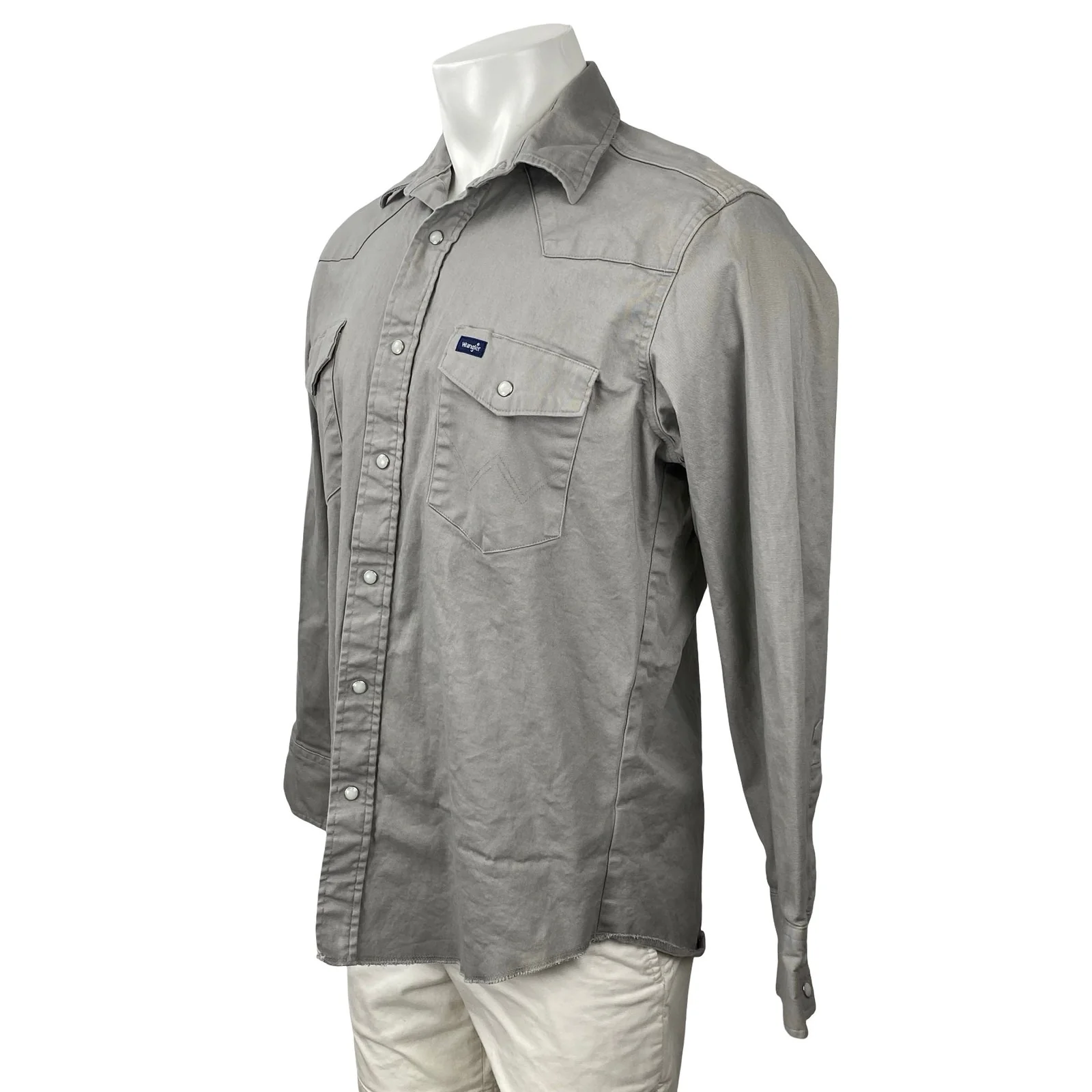 Wrangler Men's Gray Performance Pocket Long Sleeve Button Down Shirt Top Size L - Image 2