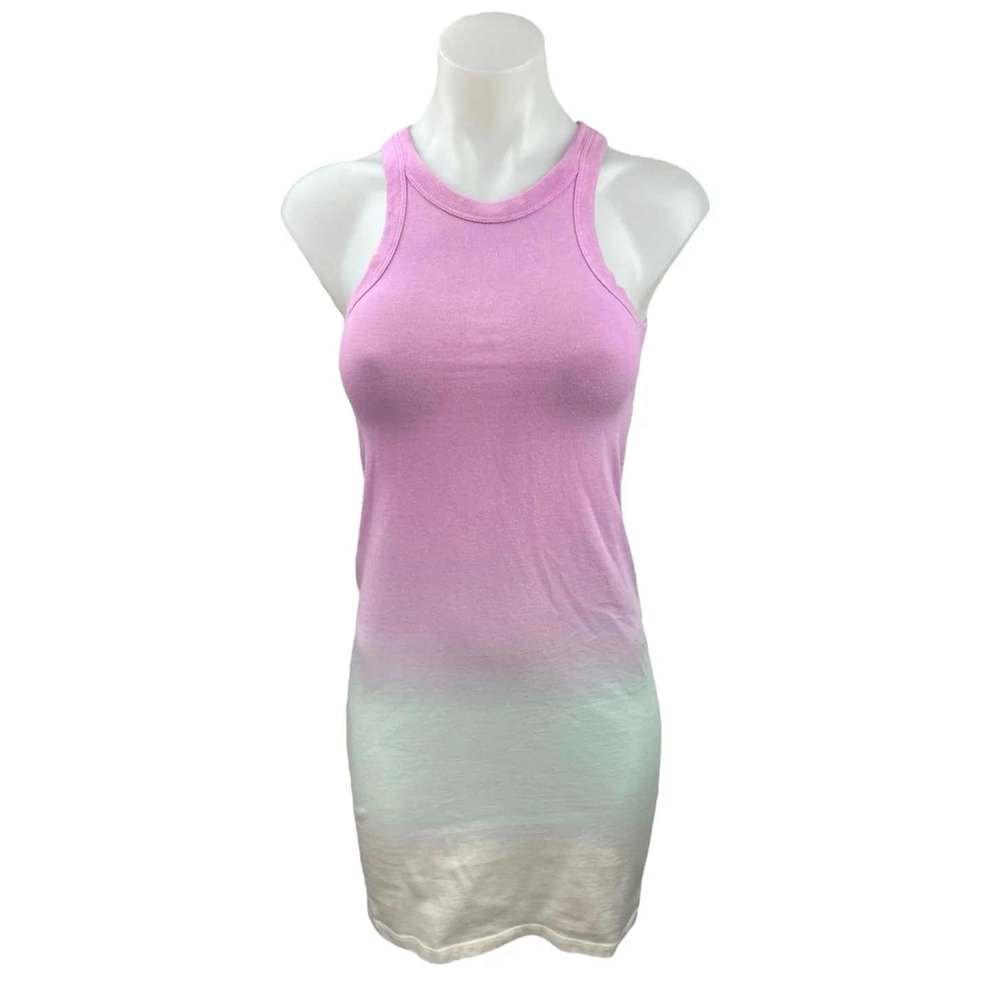 WSLY Womens Purple Stretch Ombre Sleeveless Halter Mini Bodycon Tank Dress Sz XS