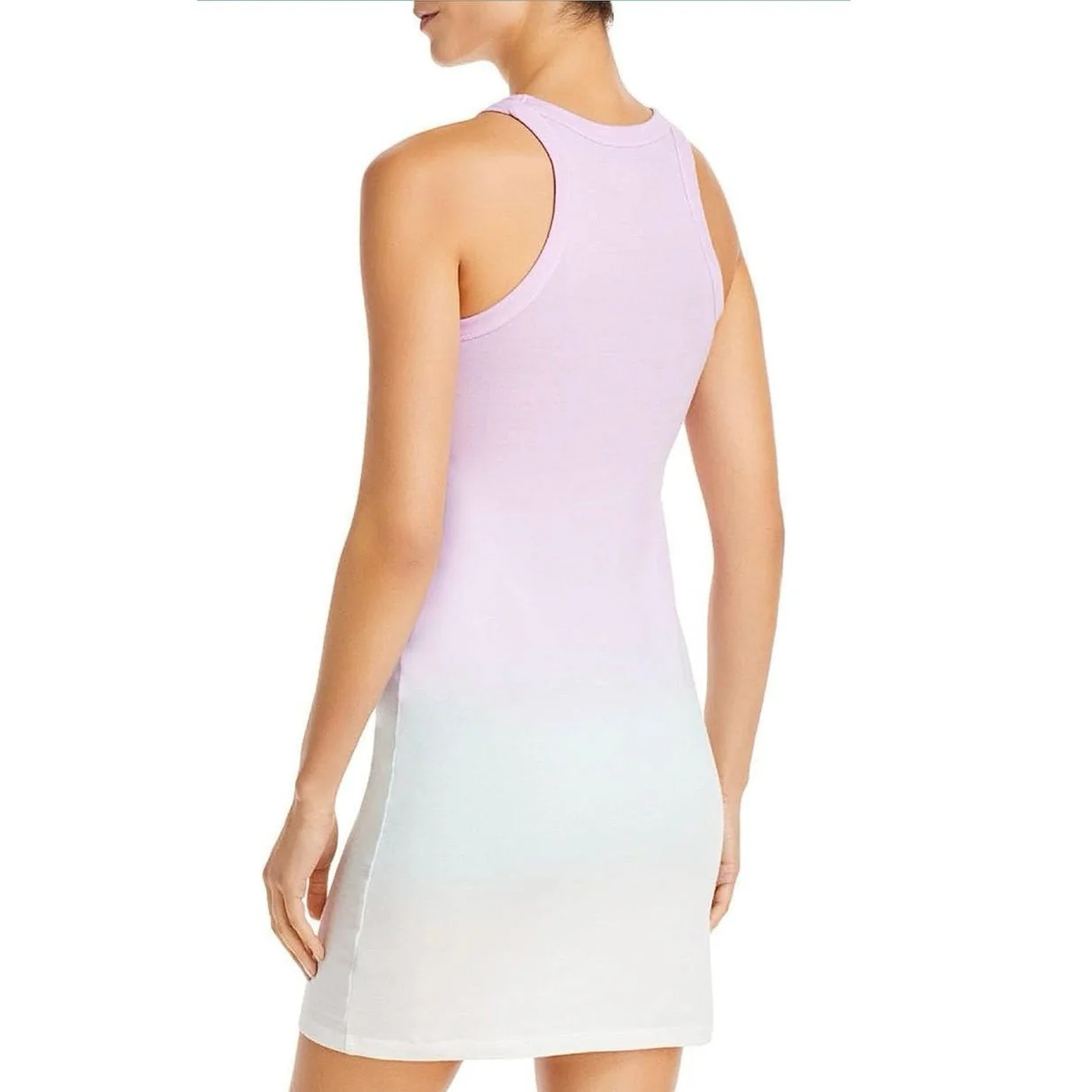 WSLY Womens Purple Stretch Ombre Sleeveless Halter Mini Bodycon Tank Dress Sz XS - Image 3