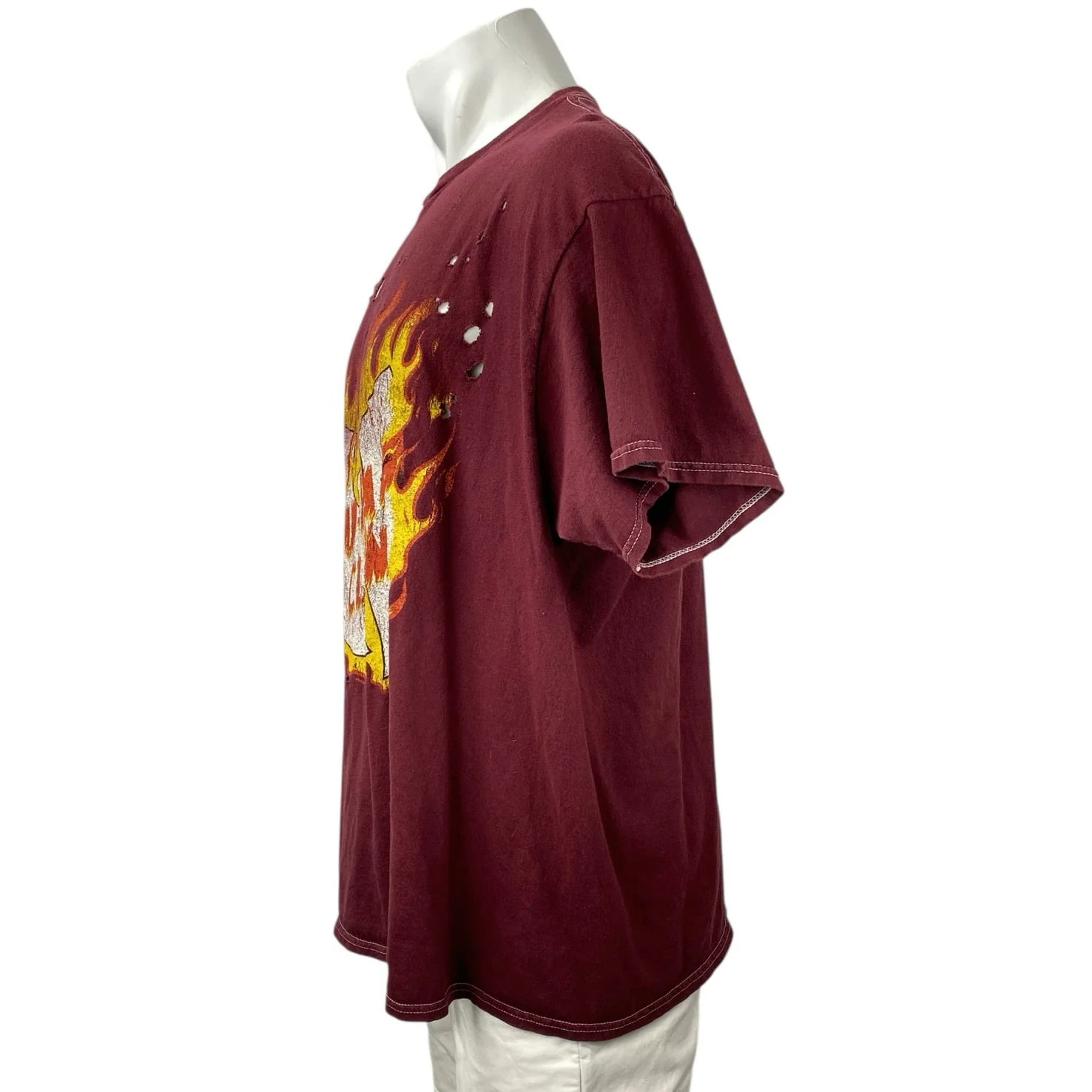 Wu-Tang Clan Mens Red Maroon Short Sleeve Graphic Print T Shirt Tee Top Size S/M - Image 3