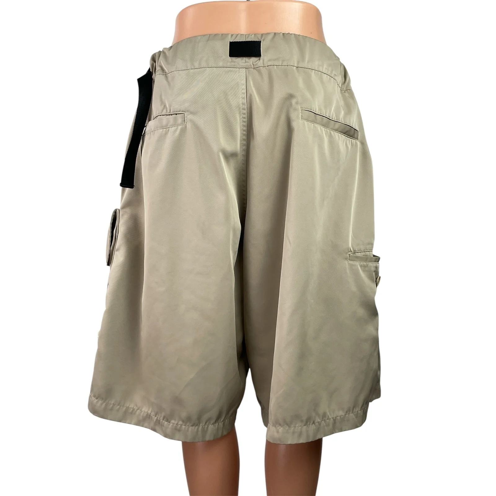 Y-3 Women's Clay Brown Twill Fidlock Belt High Rise Relaxed Cargo Shorts Size S - Image 3