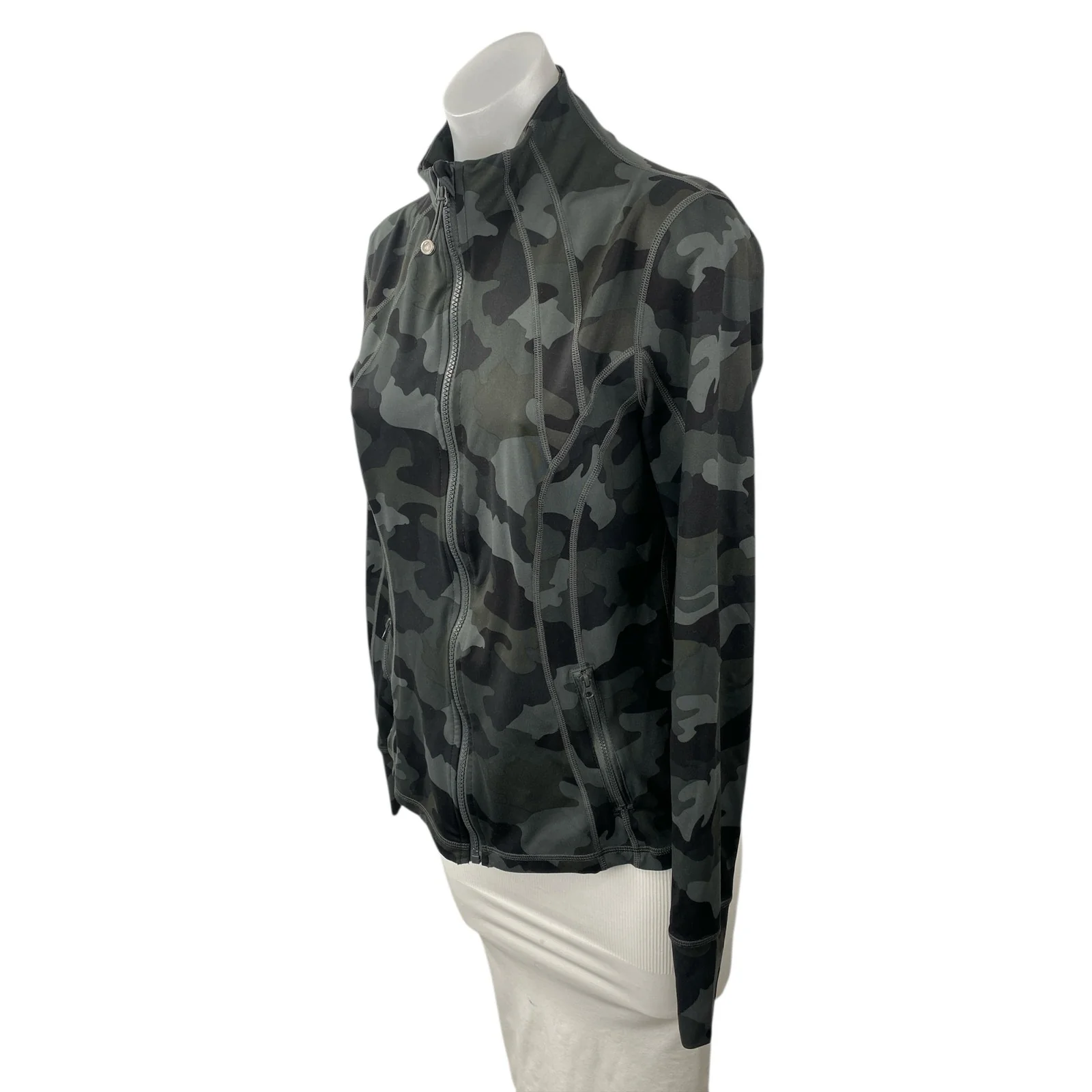 Yogalicious Lux Camouflage Long Sleeve Yoga Activewear Athletic Coat Jacket Sz M - Image 2