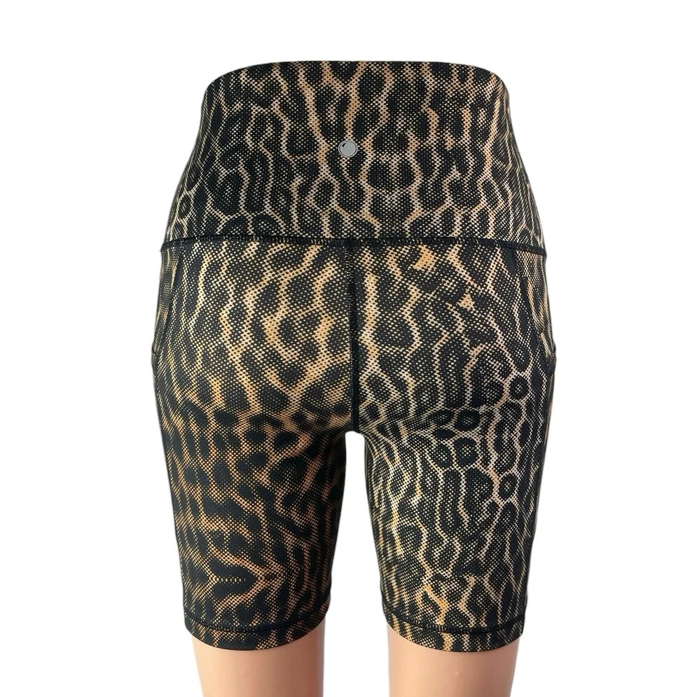 Yogalicious Lux Leopard Animal Print Yoga Workout Athletic Biker Shorts Size S - Image 2