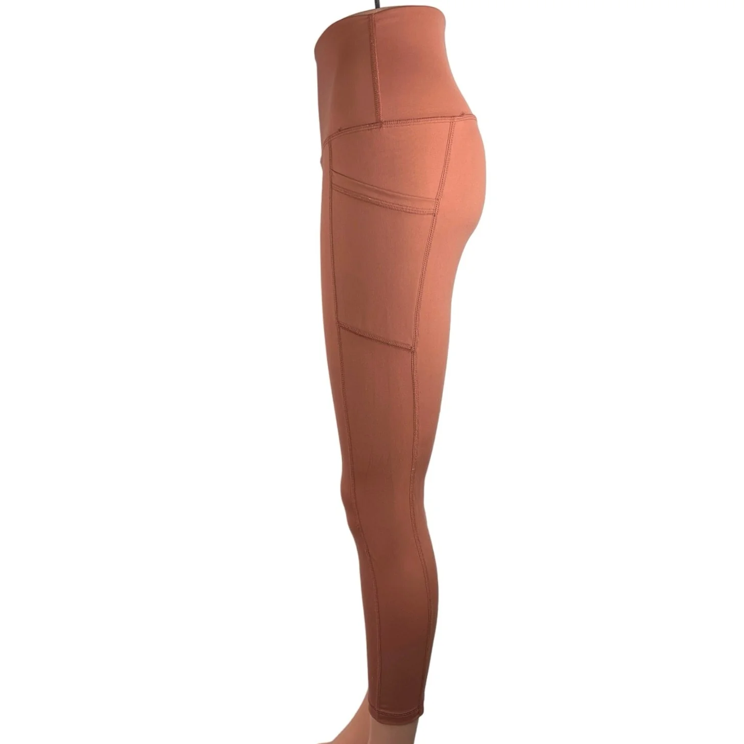 Yogalicious Orange High Rise Pull On Running Cropped Athletic Leggings Size M - Image 2