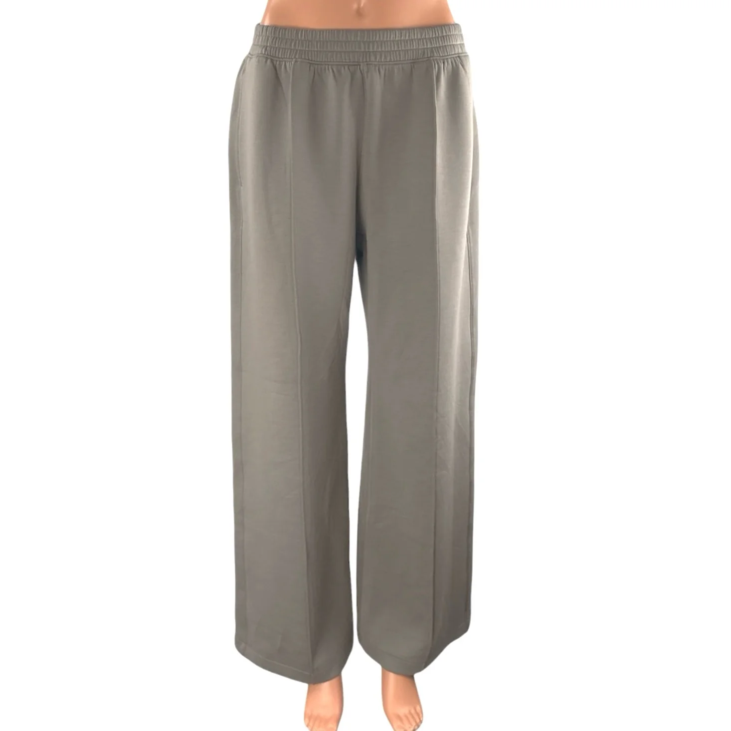 YPB neoKNIT Women's Gray High Rise Wide Leg Yoga Trousers Sweat Pants Size M