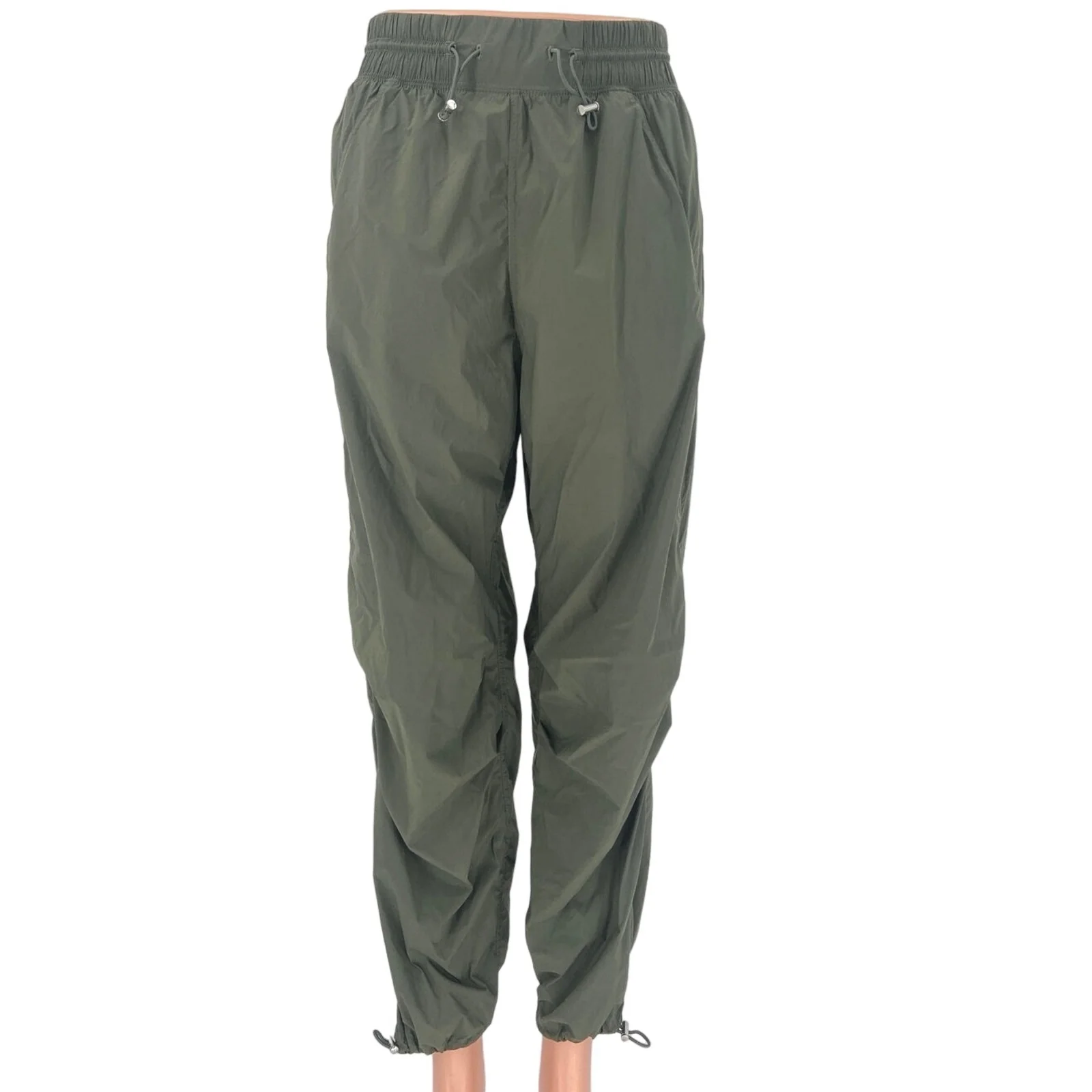 YPB Your Personal Best Gray Green Elastic Waist Drawstring Windbreaker Pants S