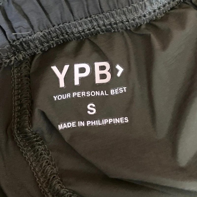 YPB Your Personal Best Gray Green Elastic Waist Drawstring Windbreaker Pants S - Image 4
