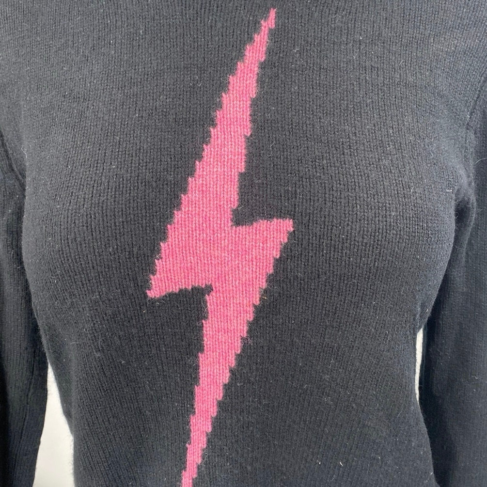 Zadig & Voltaire Delly Women's Black Flash Lightning Long Sleeve Sweater Top S - Image 3