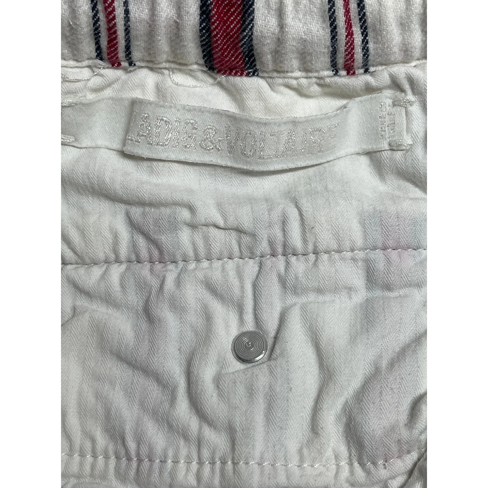 Zadig & Voltaire Womens White Red Striped Straight Leg Trousers Pants Size 6 - Image 6