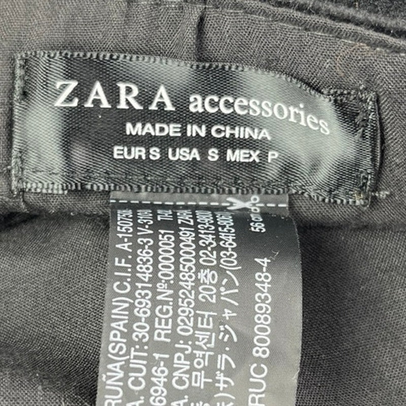Zara Accessories Black Velour Velvet Newsboy Casquette Beret Nautical Cap Hat S - Image 5