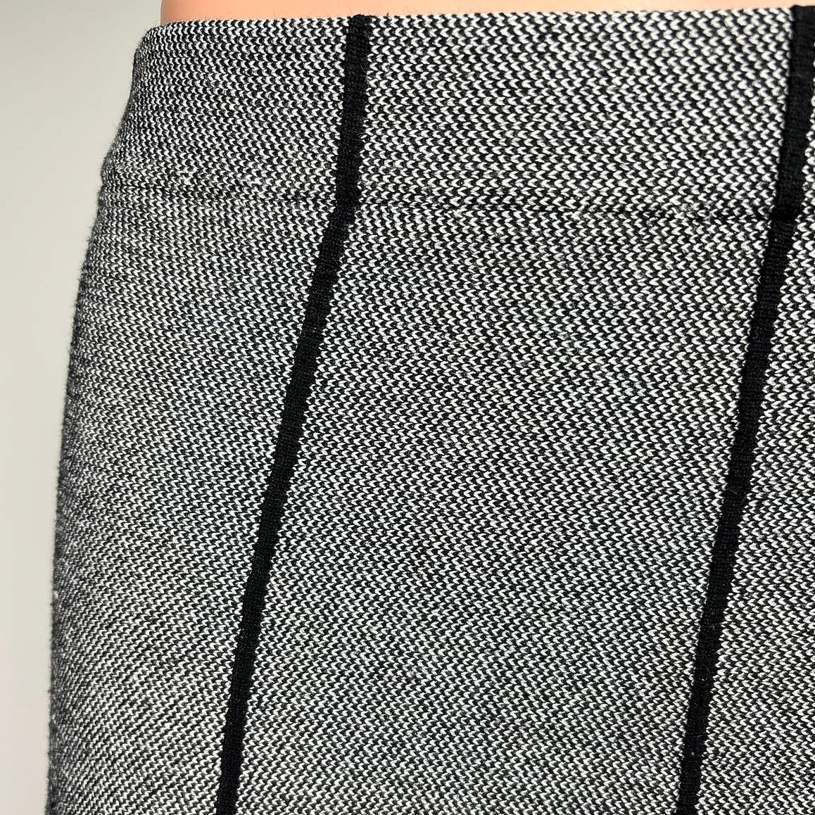 Zara Basic Black Tweed Striped High Waisted Pleated A Line Mini Skirt Size XS - Image 5