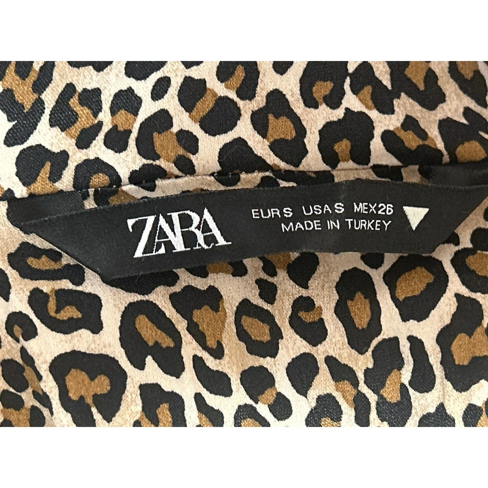 Zara Beige Black Leopard Animal Print Sleeveless Cami Camisole Crop Top Size S - Image 3