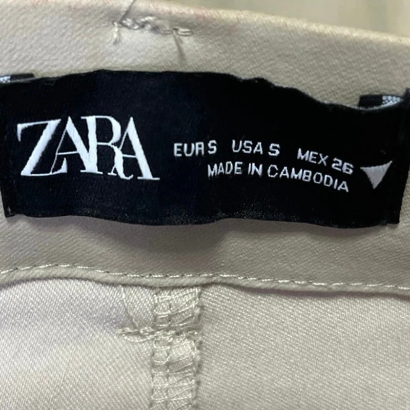 Zara Beige Faux Vegan Leather Skinny Slim High Waist Trousers Pants Size S - Image 4