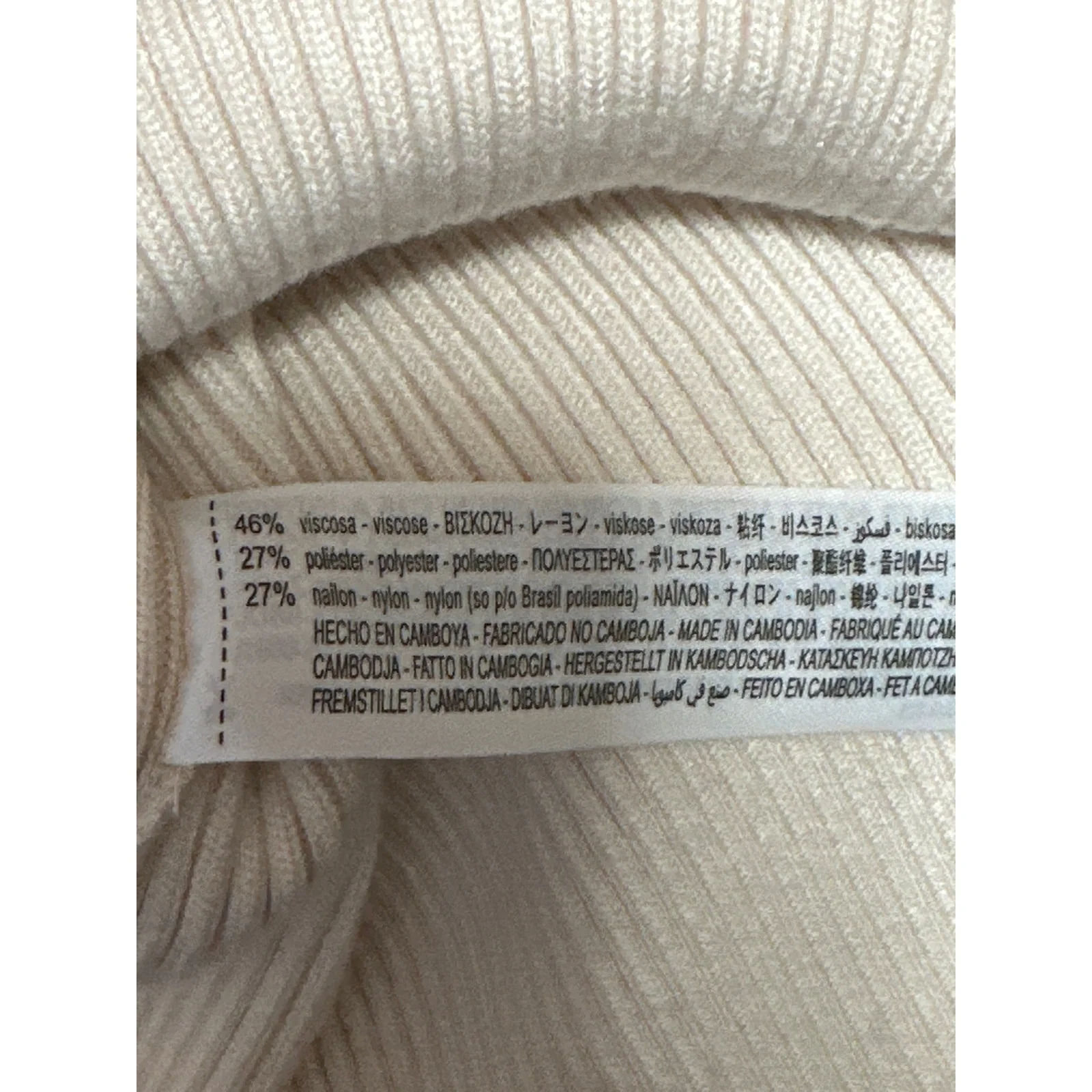 Zara Beige Strapless Sleeveless Ribbed Knit Tube Bandeau Mini Bodycon Dress Sz S - Image 4