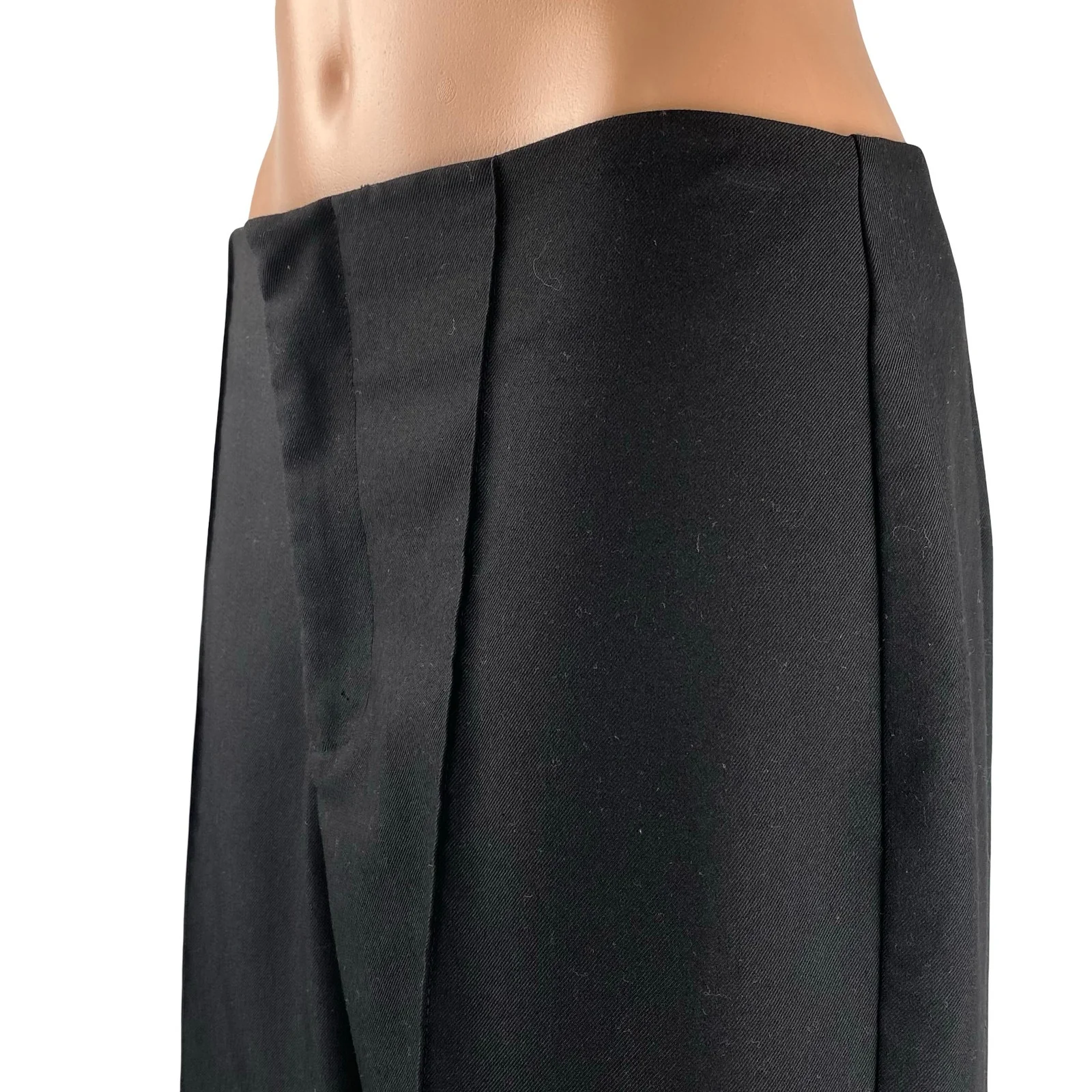 Zara Black High Waist Pleated Straight Palazzo Wide Leg Trousers Dress Pants M - Image 2
