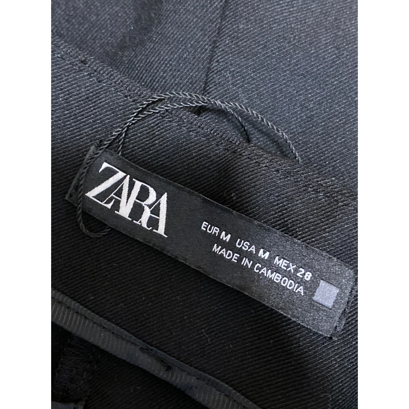 Zara Black High Waist Pleated Straight Palazzo Wide Leg Trousers Dress Pants M - Image 5