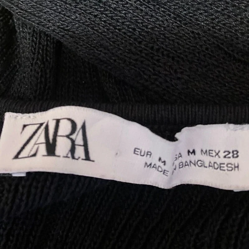 Zara Black Knit Sleeveless Cami Camisole Pullover Tank Bodycon Maxi Dress Size M - Image 4
