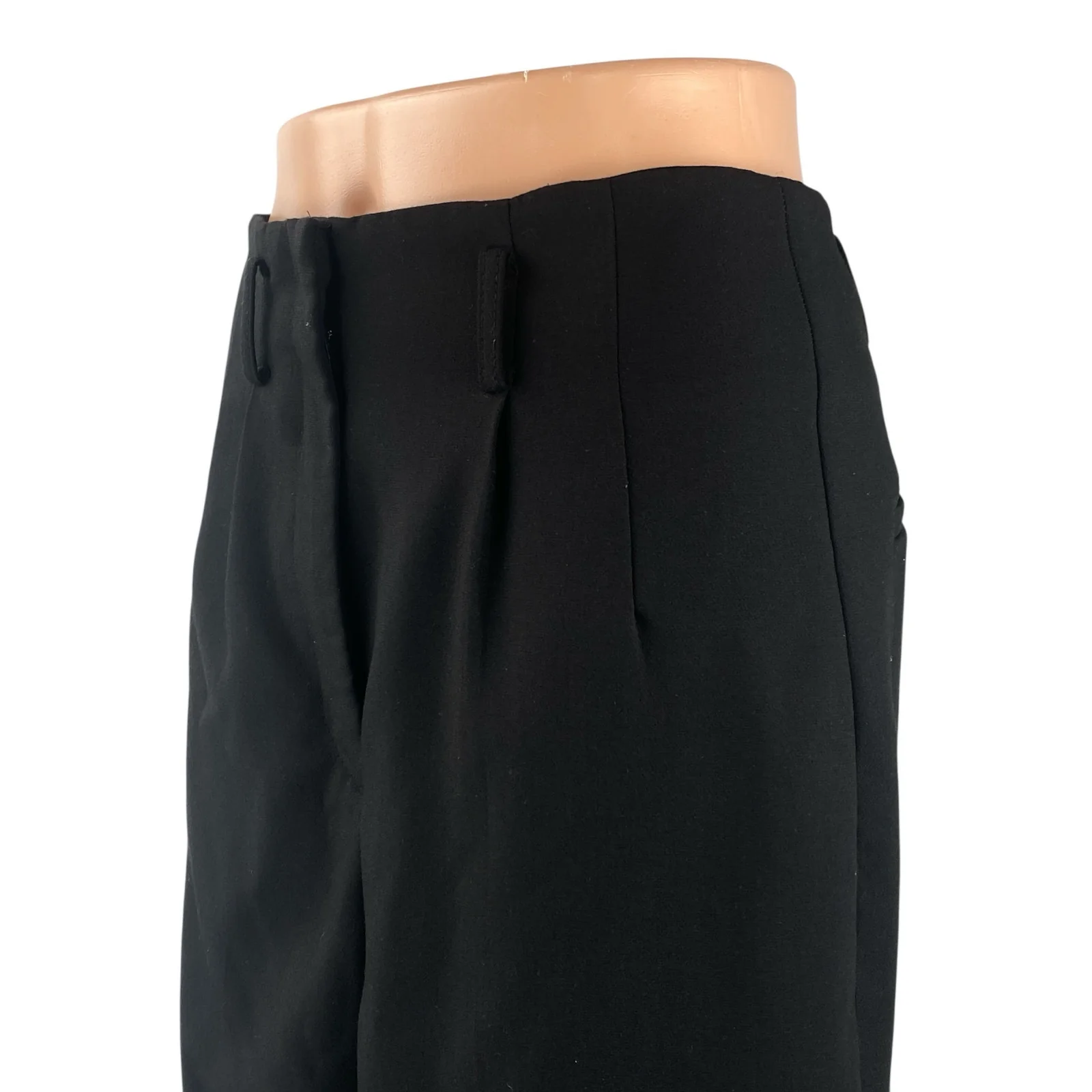 Zara Black Pleated High Rise Loose Straight Wide Leg Trousers Dress Pants Size S - Image 2