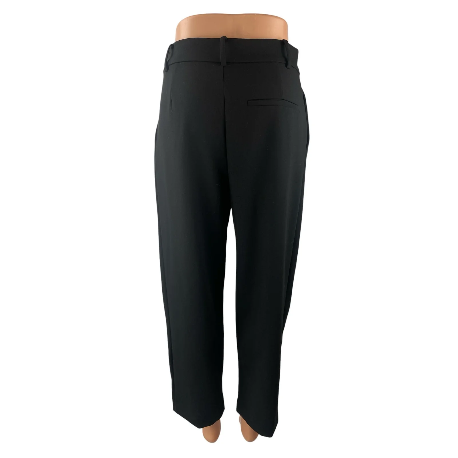 Zara Black Pleated High Rise Loose Straight Wide Leg Trousers Dress Pants Sz XS - Image 4