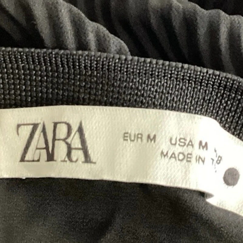 Zara Black Pleated Plisse Crew Neck Pullover Long Sleeve Mini Shift Dress Size M - Image 5