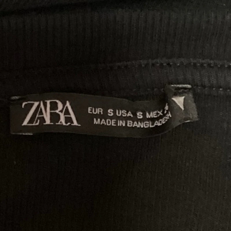 Zara Black Pullover Long Sleeve Crew Neck Cable Knit One Piece Bodysuit Size S - Image 3