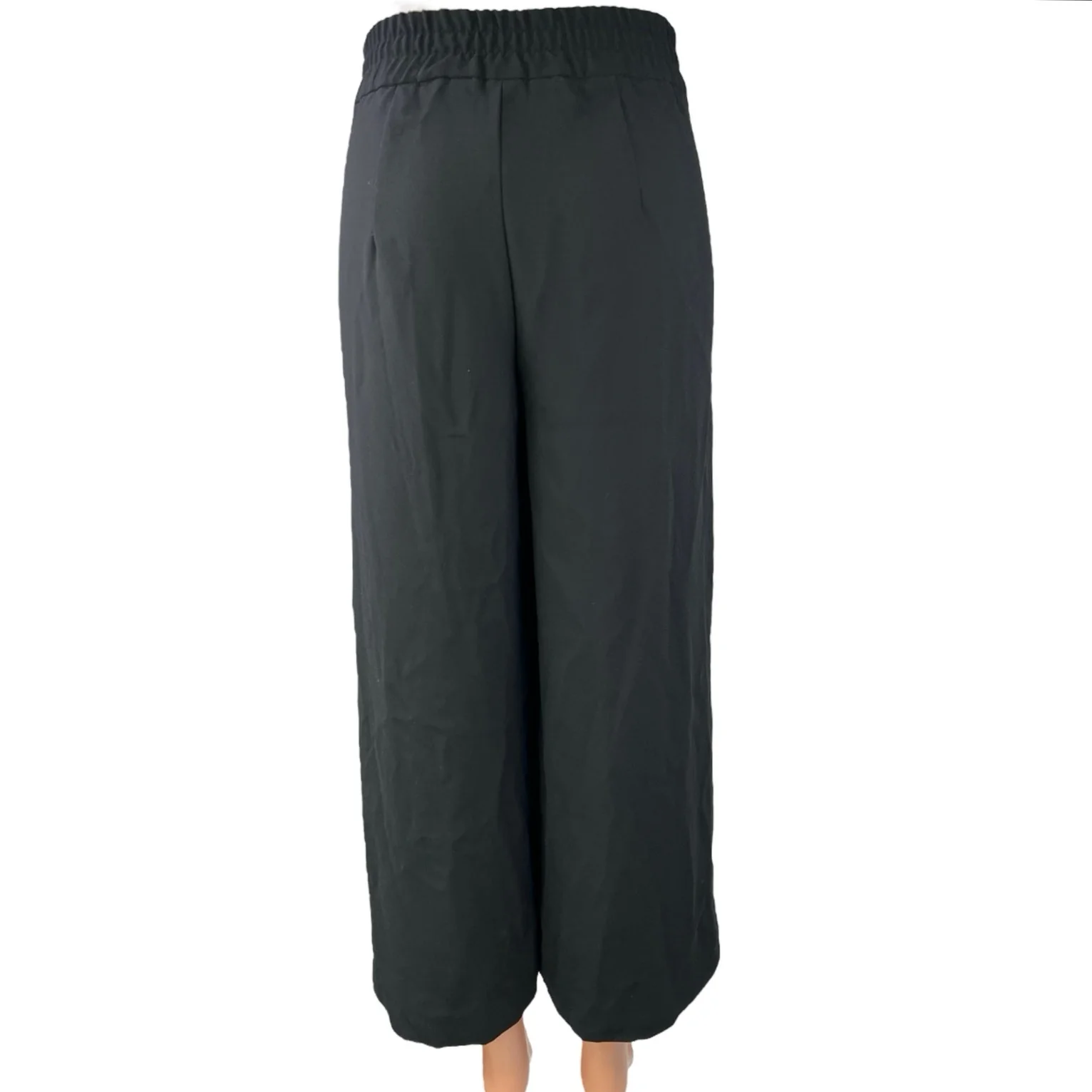 Zara Black Snap Off Buttons Wide Leg High Waist Parachute Trousers Pants Size XS - Image 3