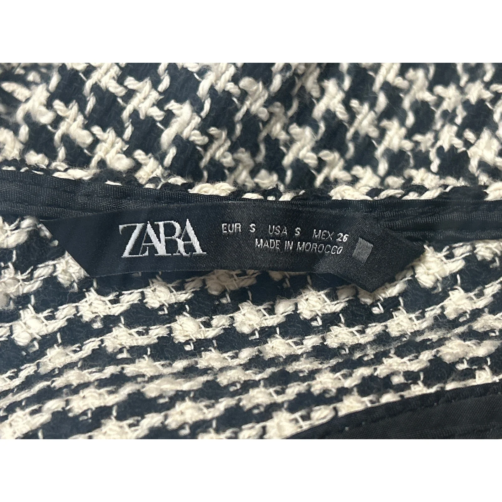 Zara Black White Tweed Button Front Sleeveless Pinafore Vest Mini Dress Size S - Image 5