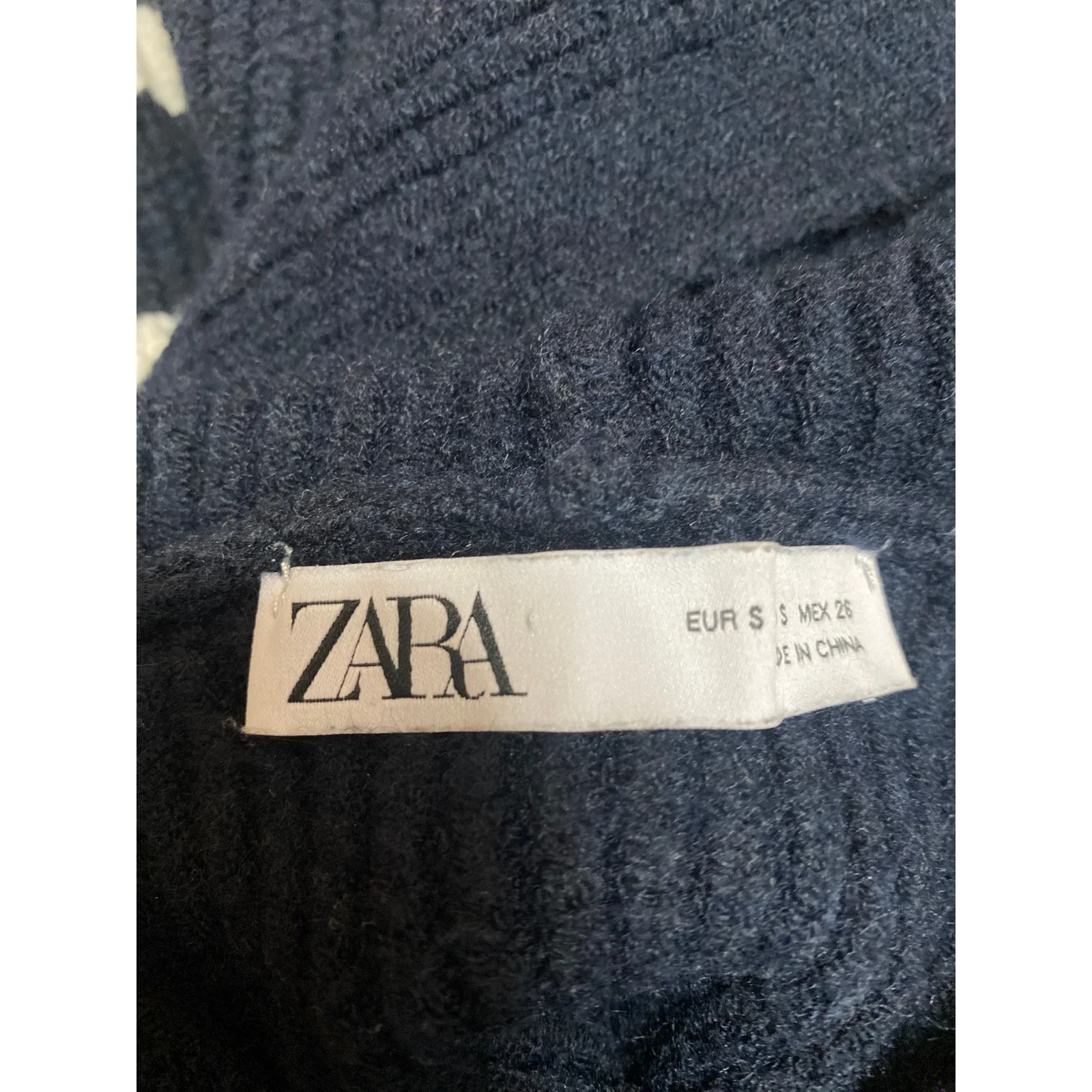 Zara Blue White Striped Long Sleeve Hooded Hoodie Sweatshirt Sweater Top Size S - Image 3