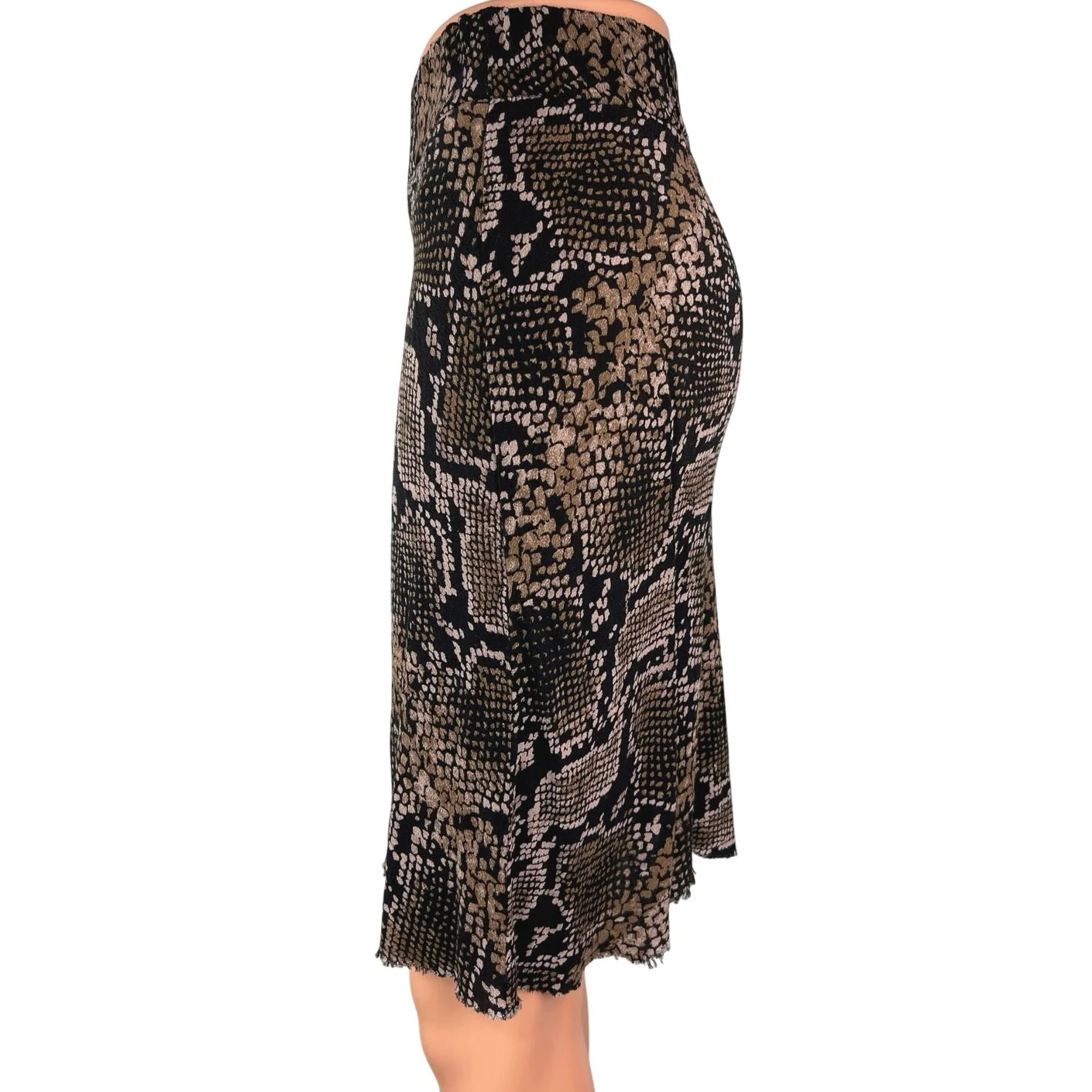 Zara Brown Snake Animal Print High Waist Straight Pencil Knee Length Skirt Sz XS - Image 2