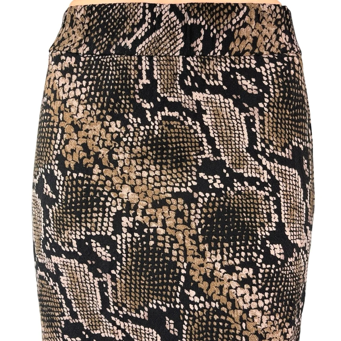 Zara Brown Snake Animal Print High Waist Straight Pencil Knee Length Skirt Sz XS - Image 4