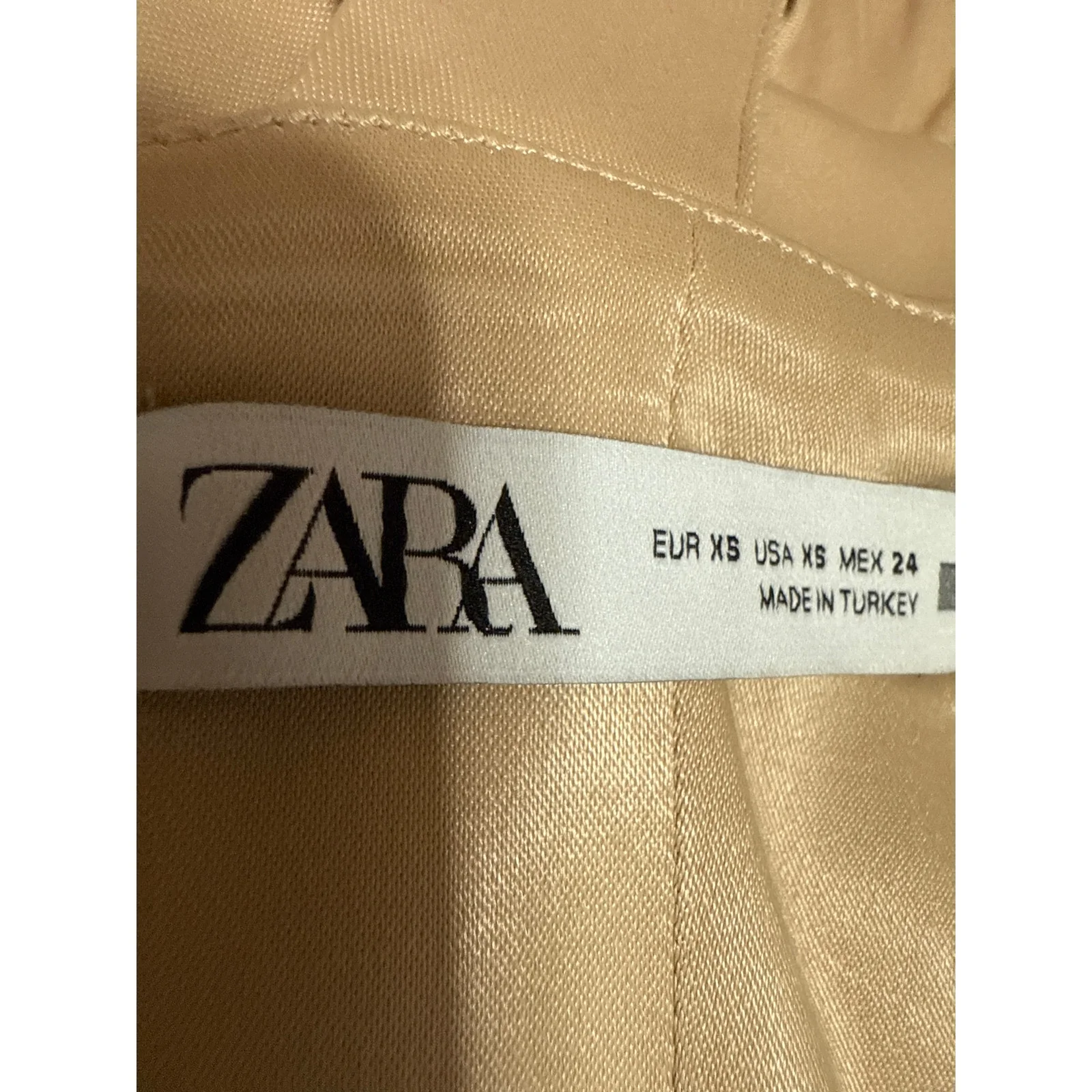 Zara Brown Tan Satin Sleeveless Cami Camisole Corset Bandeau Crop Tank Top Sz XS - Image 3