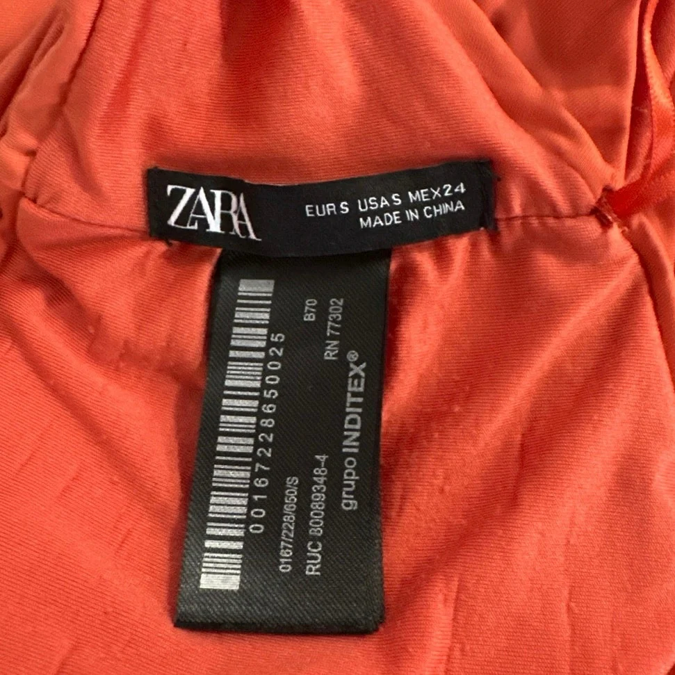 Zara Coral Sleeveless Halter Cutout Bandeau Ornament One Piece Swimsuit Size S - Image 4